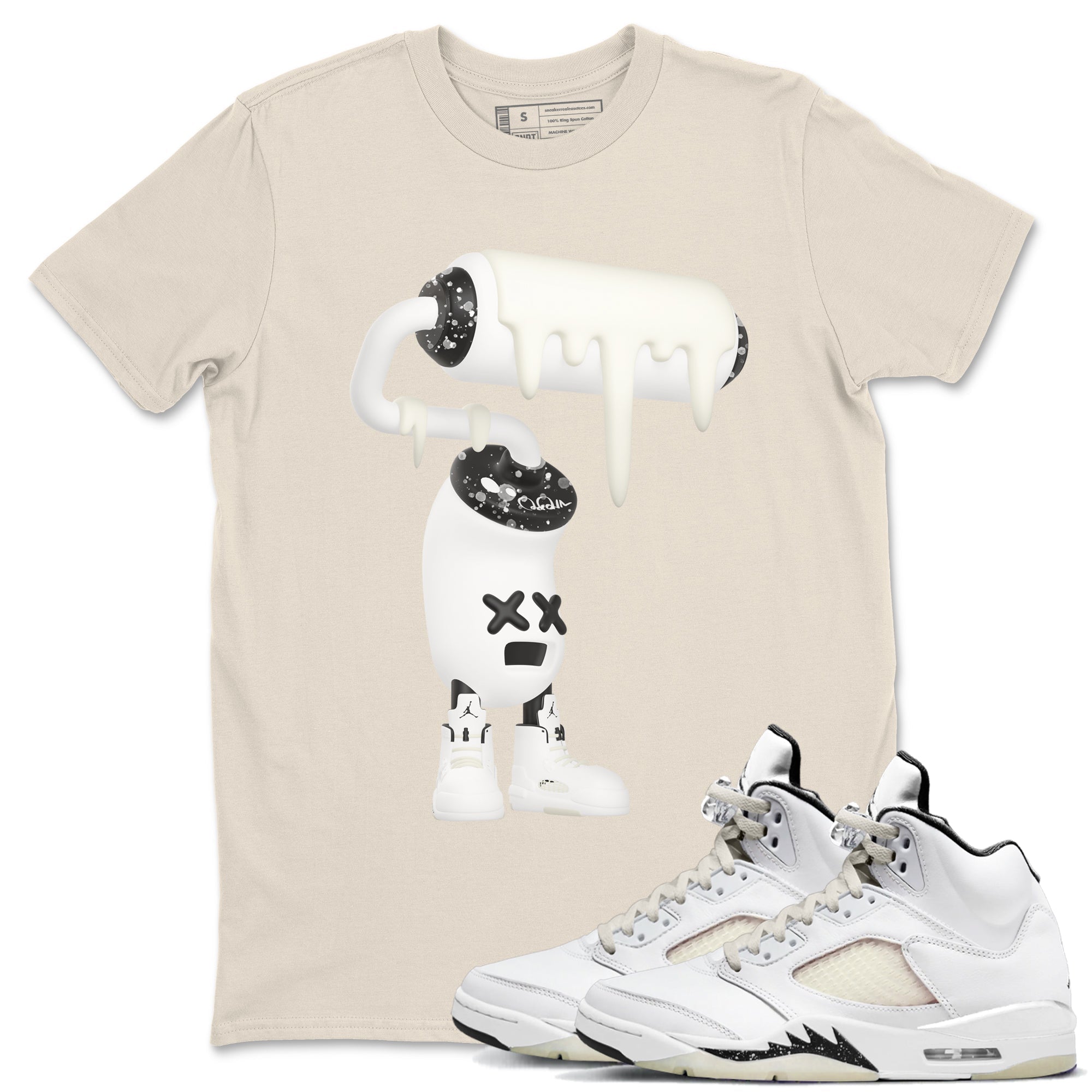 3D Paint Roller snkmatch Tees - Air Jordan 5 Sail