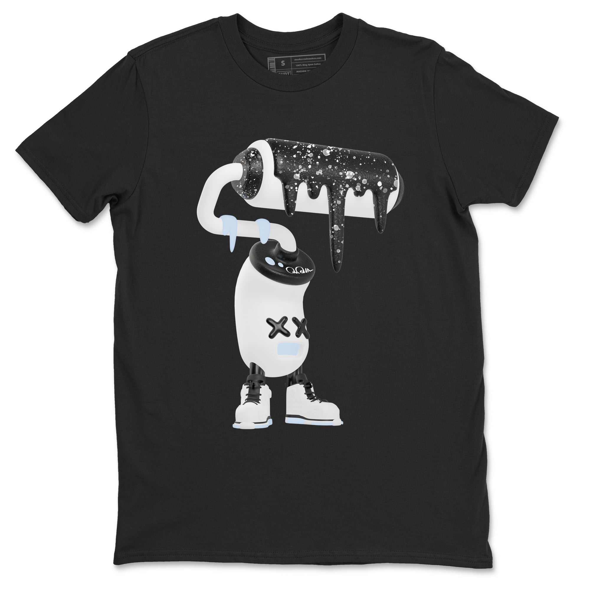 3D Paint Roller snkmatch Tees - Air Jordan 6 White Black