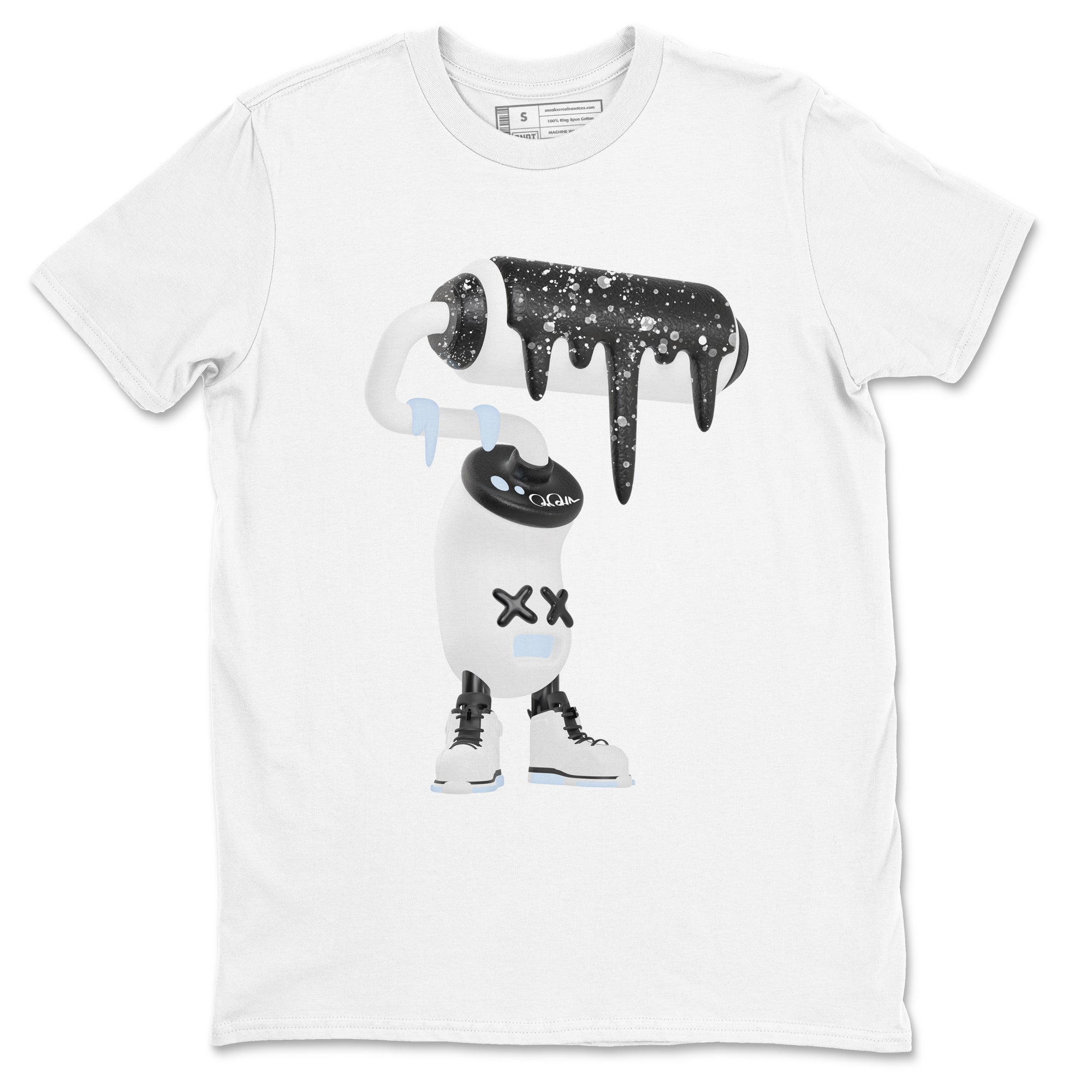 3D Paint Roller snkmatch Tees - Air Jordan 6 White Black