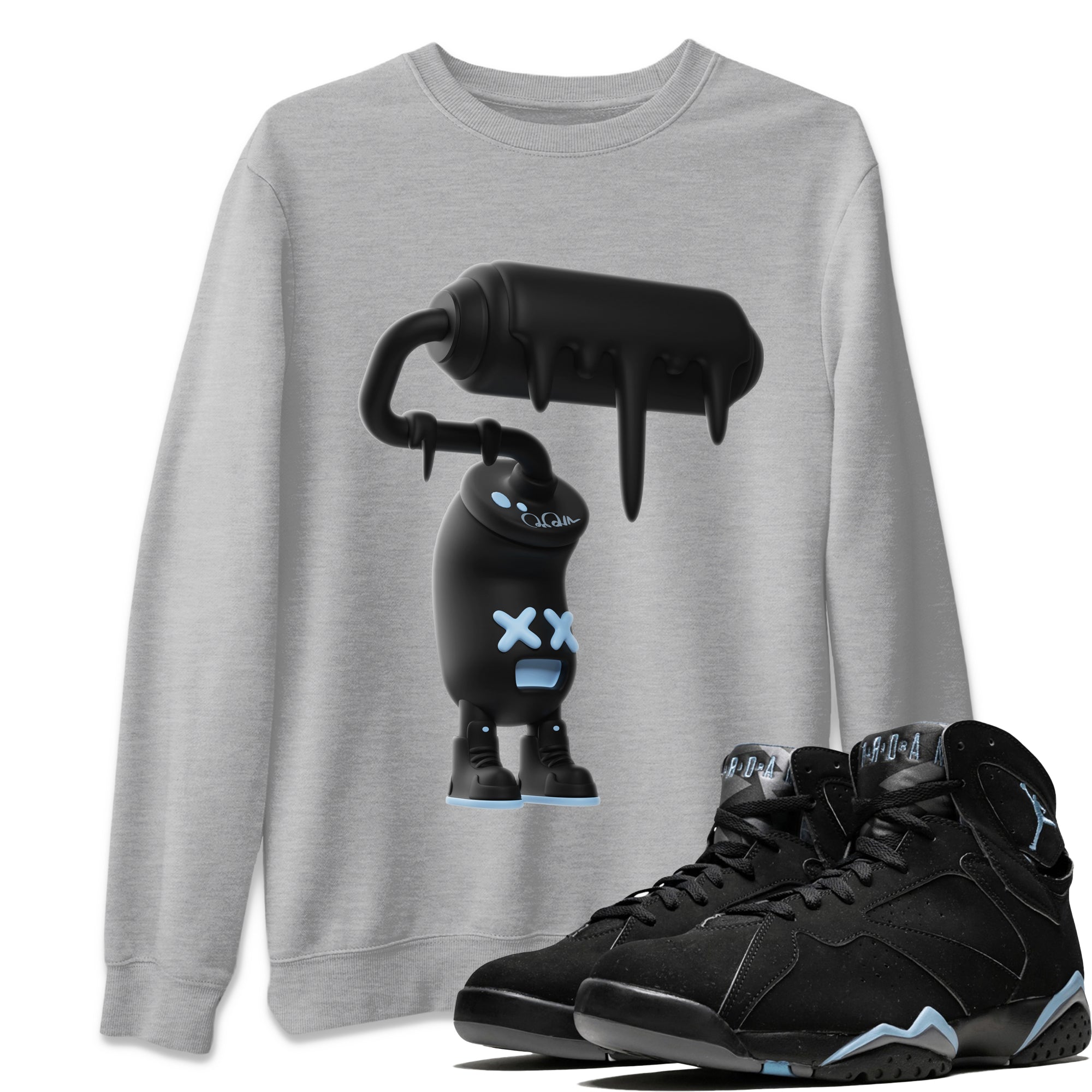 3D Paint Roller Unisex Tops - Air Jordan 7 Chambray