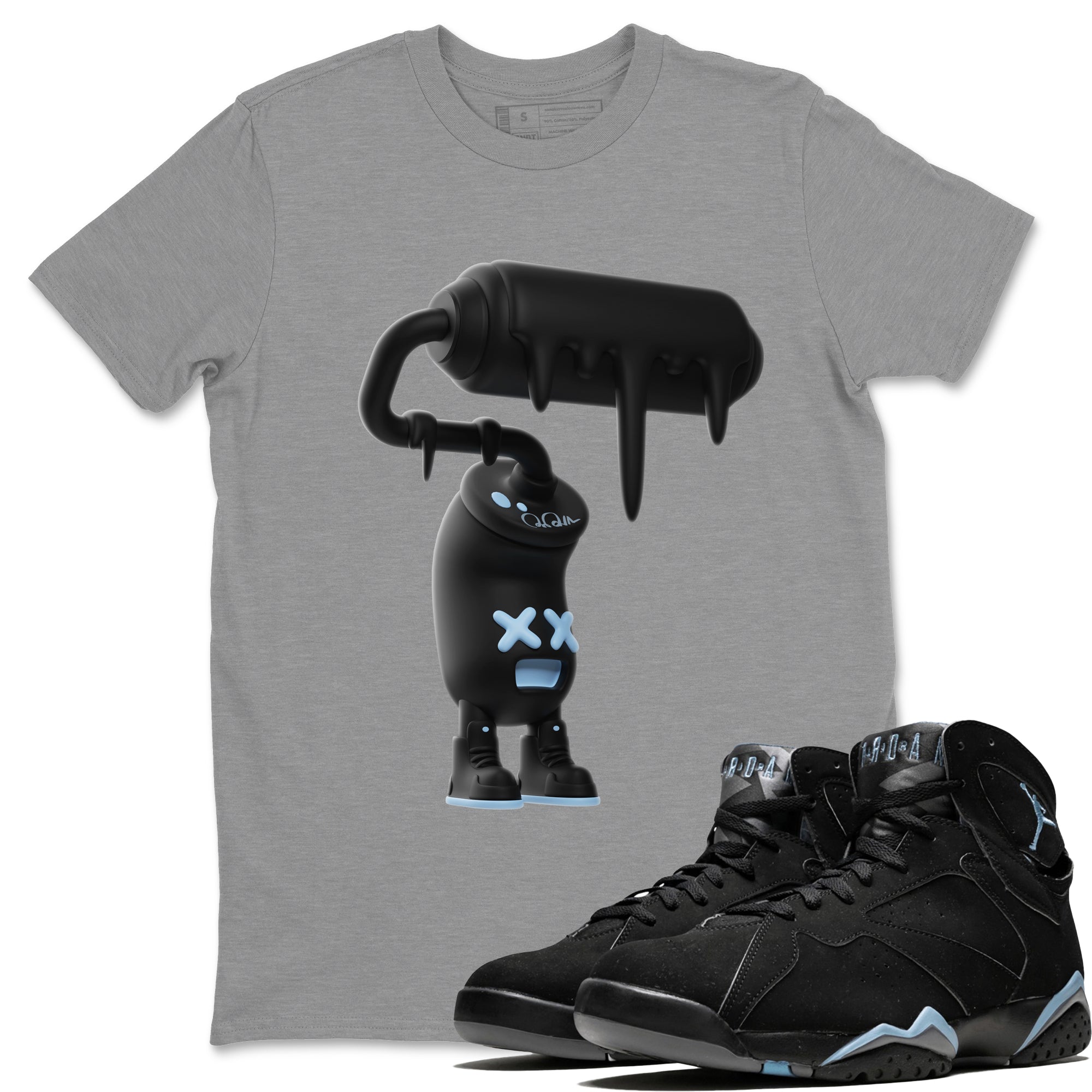 3D Paint Roller Unisex Tops - Air Jordan 7 Chambray