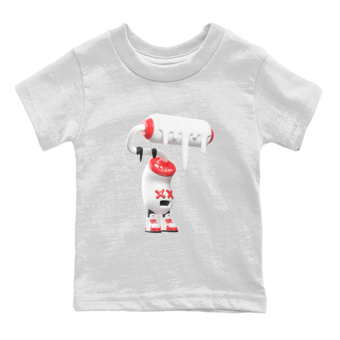 3D Paint Roller Kids Tops - Air Jordan 7 White Infrared