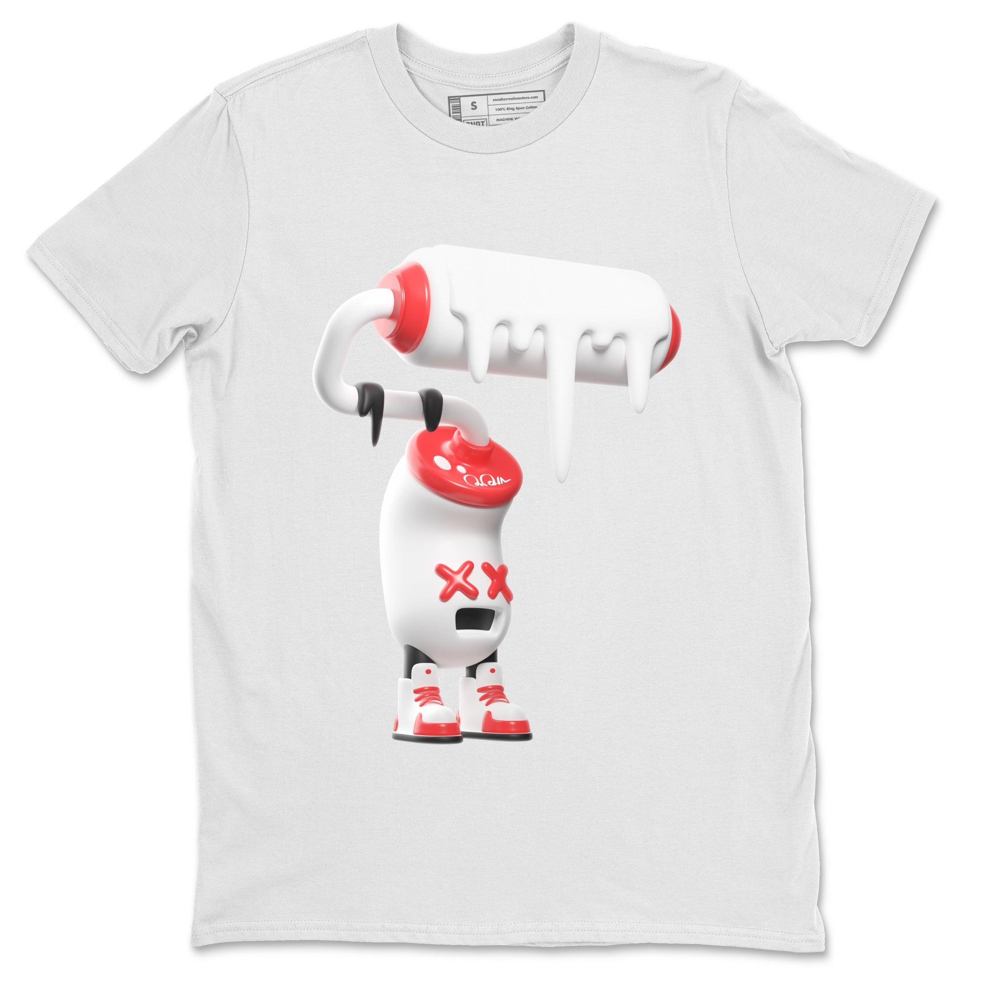 3D Paint Roller Unisex Tops - Air Jordan 7 White Infrared