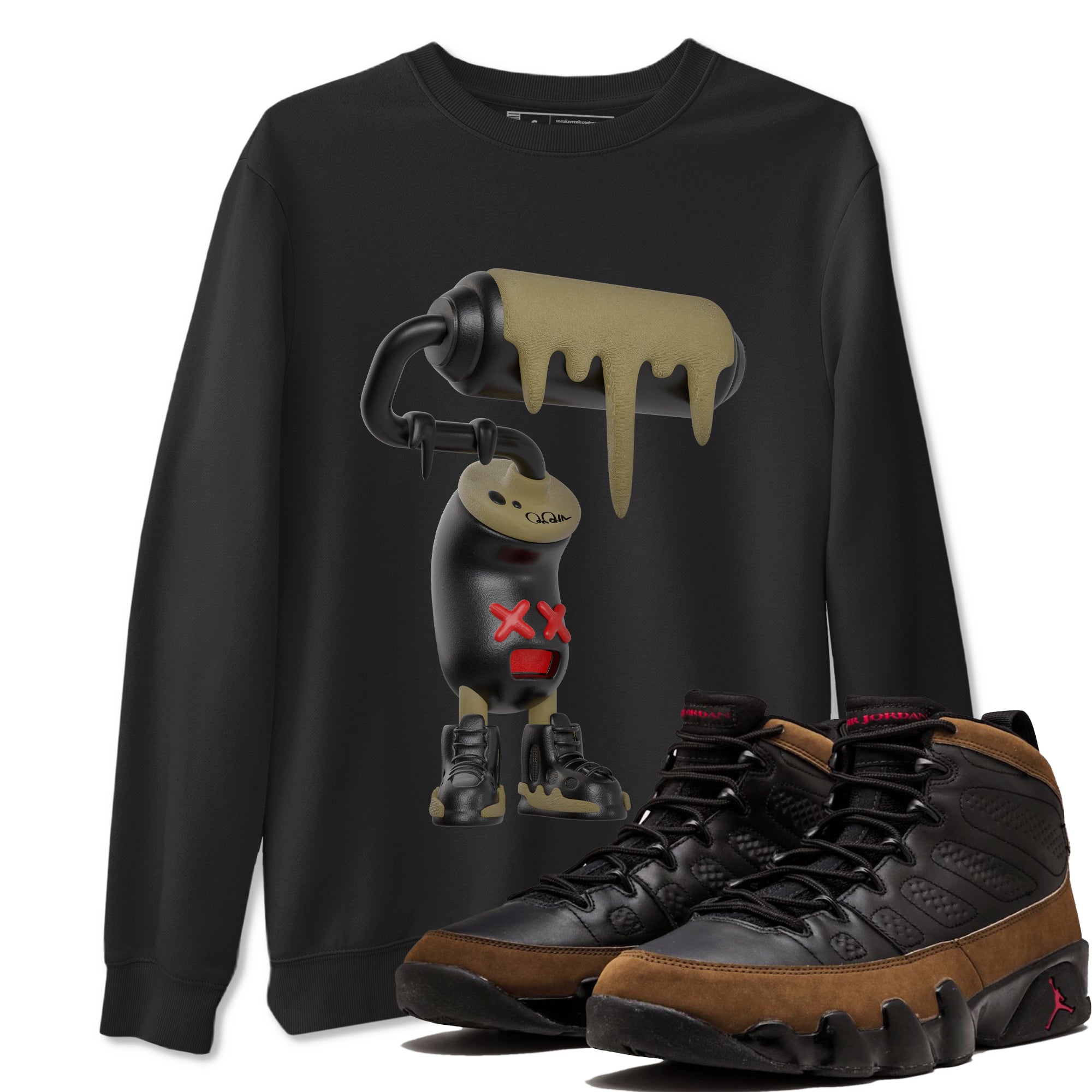 3D Paint Roller snkmatch Tees - Air Jordan 9 Olive
