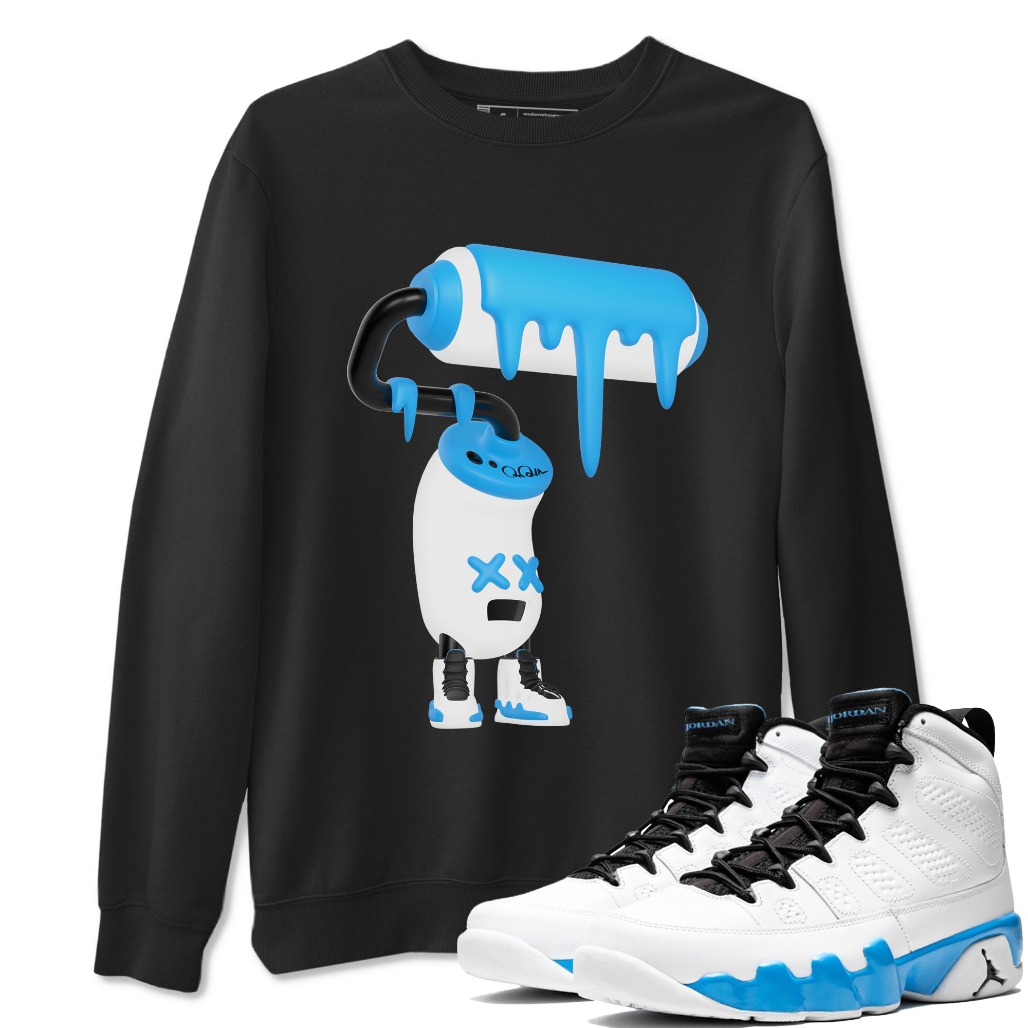 3D Paint Roller snkmatch Tees - Air Jordan 9 Powder Blue