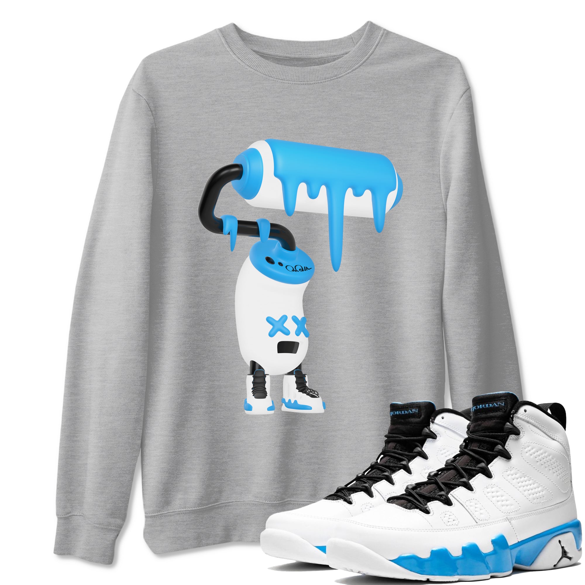 3D Paint Roller snkmatch Tees - Air Jordan 9 Powder Blue