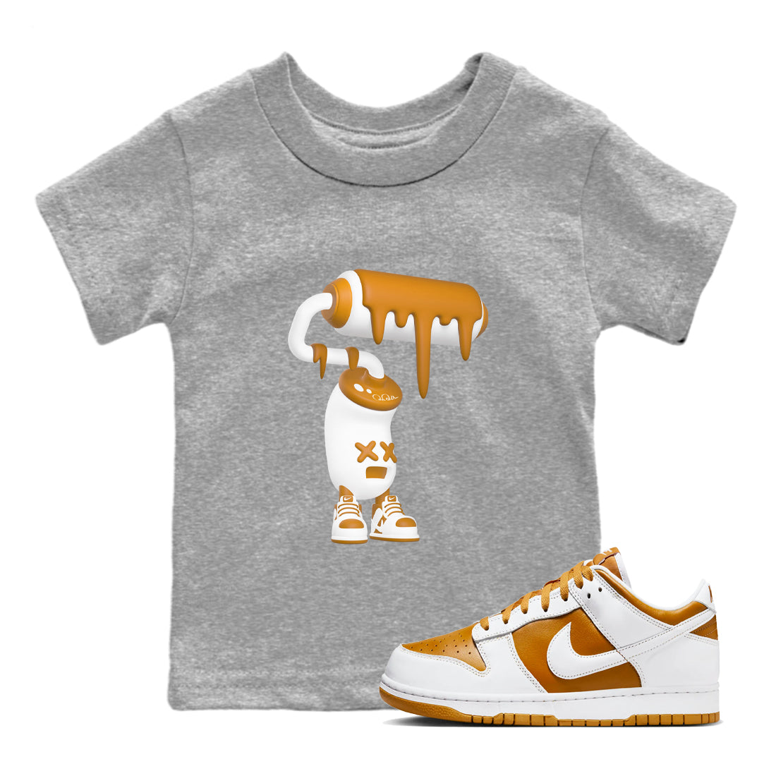 3D Paint Roller snkmatch Tees Kids - Dunk Dark Curry