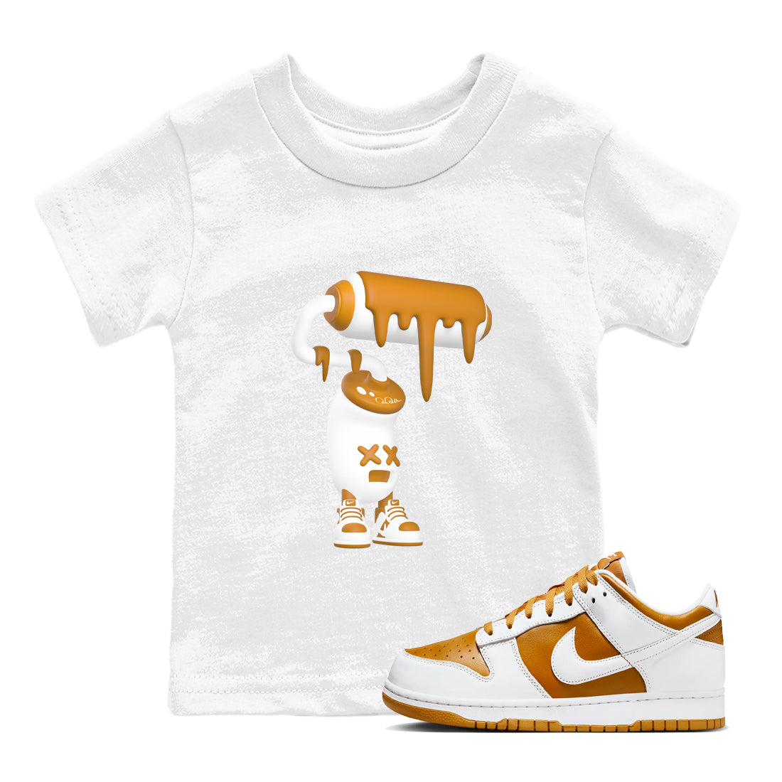 3D Paint Roller snkmatch Tees Kids - Dunk Dark Curry