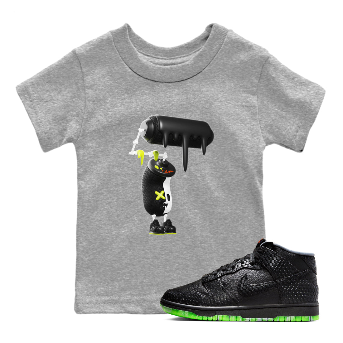 3D Paint Roller snkmatch Tee Kids - Dunk Halloween