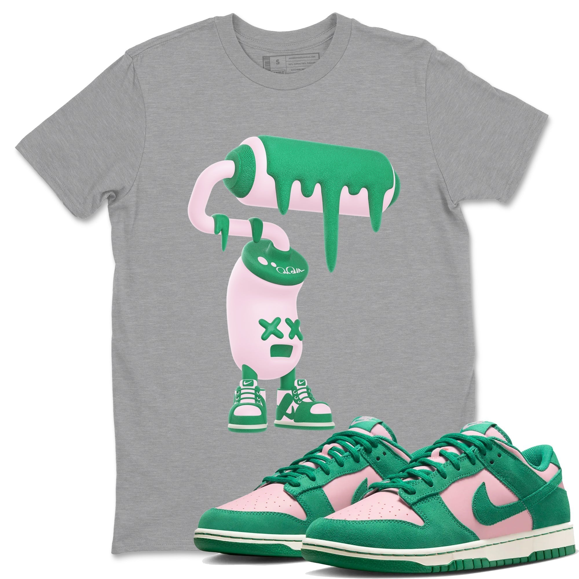3D Paint Roller snkmatch Tees - Dunk Medium Soft Pink Malachite
