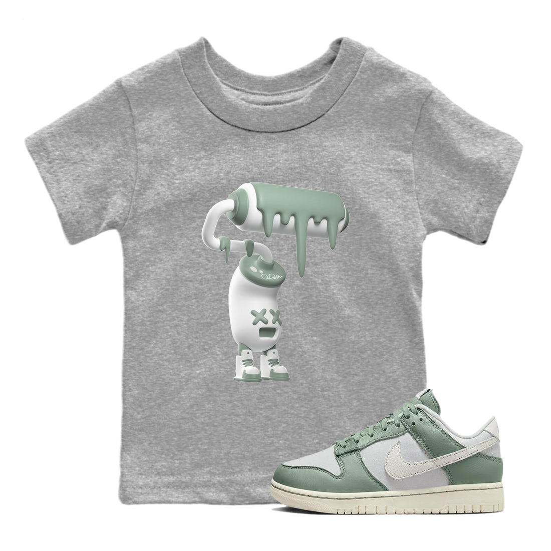 3D Paint Roller Kids Tops - Dunk Mica Green