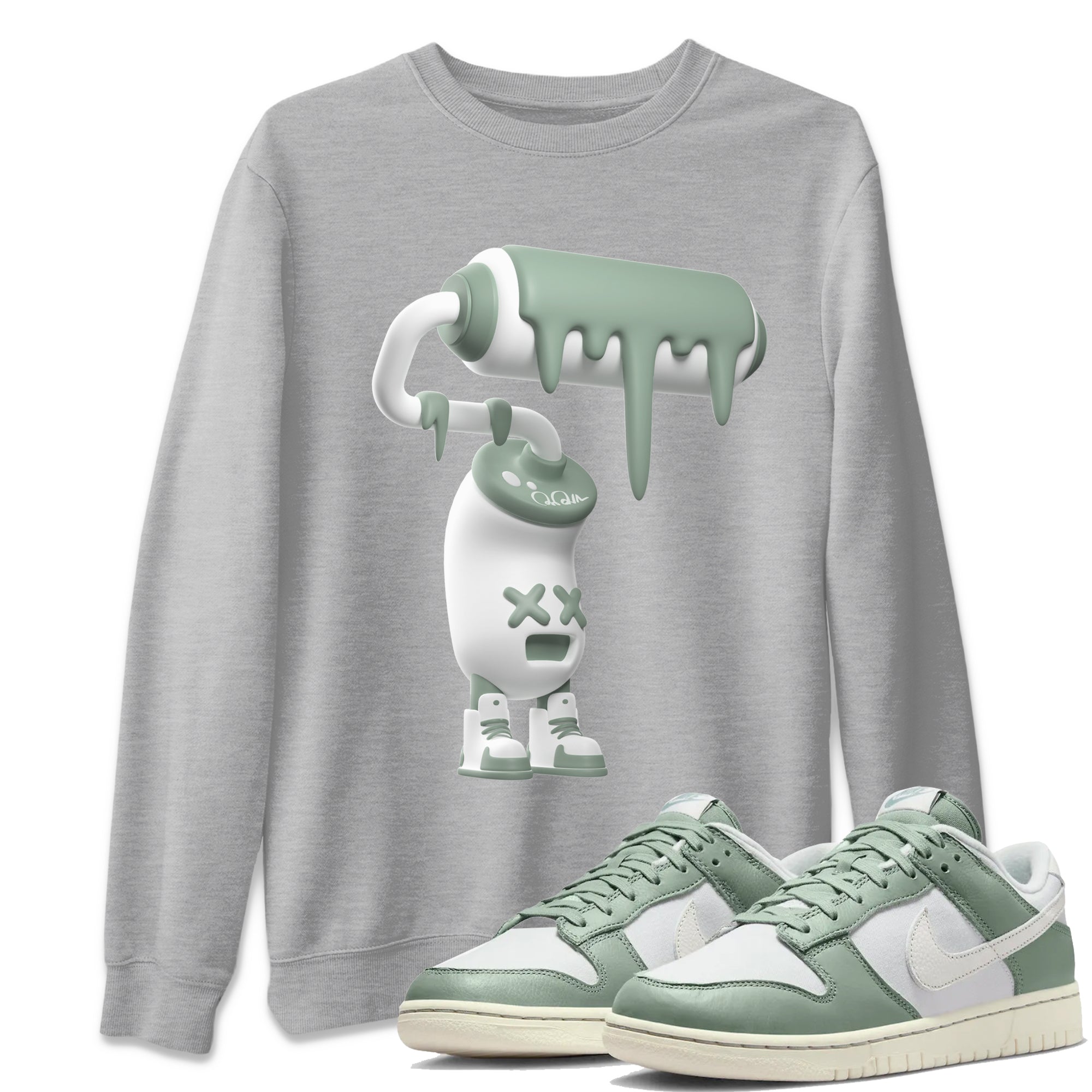 3D Paint Roller Unisex Tops - Dunk Mica Green