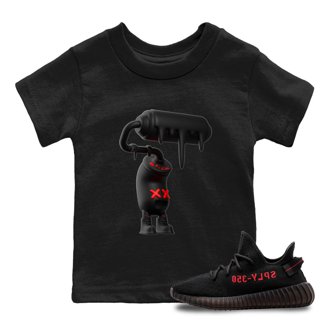 3D Paint Roller snkmatch Tee Kids - Yeezy 350 Bred