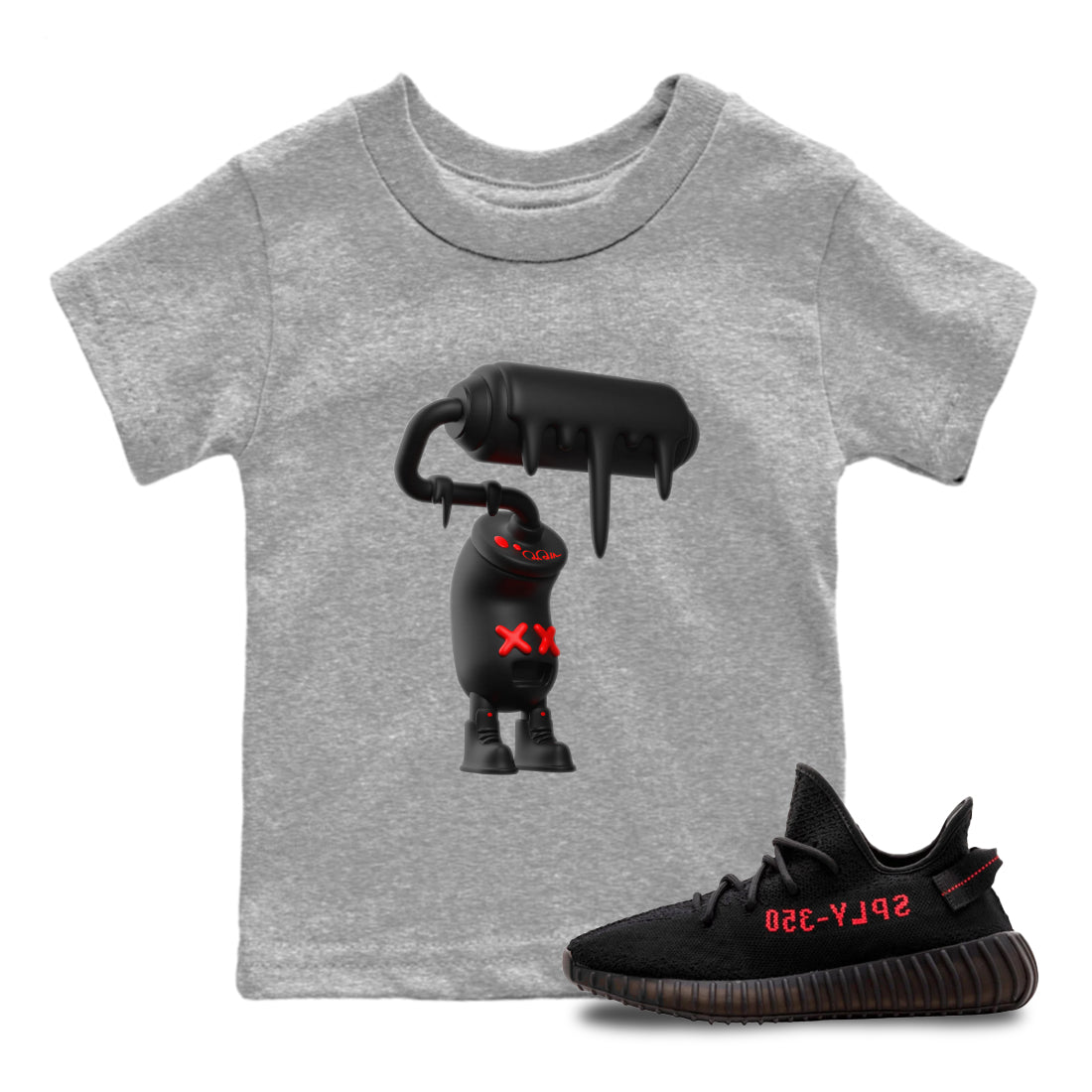 3D Paint Roller snkmatch Tee Kids - Yeezy 350 Bred