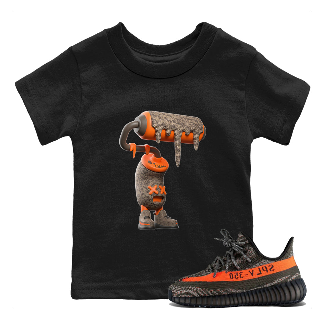 3D Paint Roller snkmatch Tee Kids - Yeezy 350 Carbon Beluga