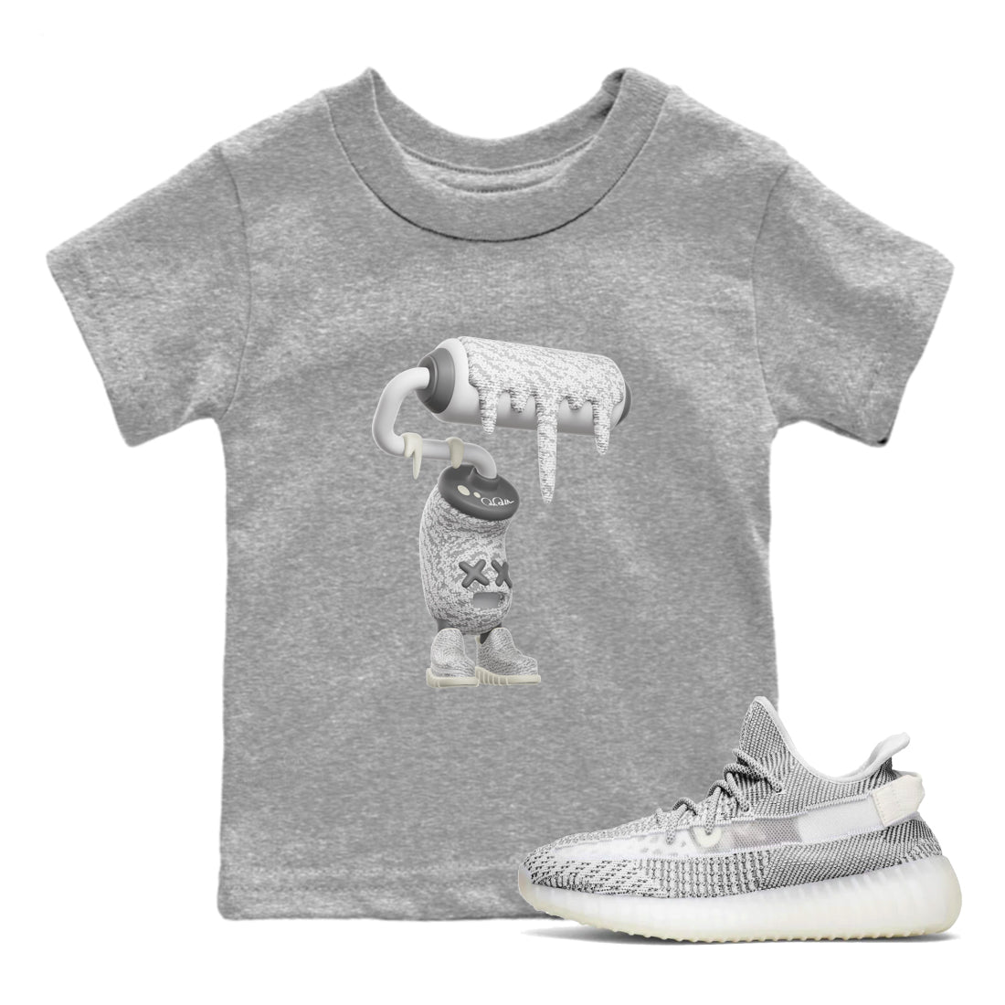 3D Paint Roller snkmatch Tee Kids - Yeezy 350 Static