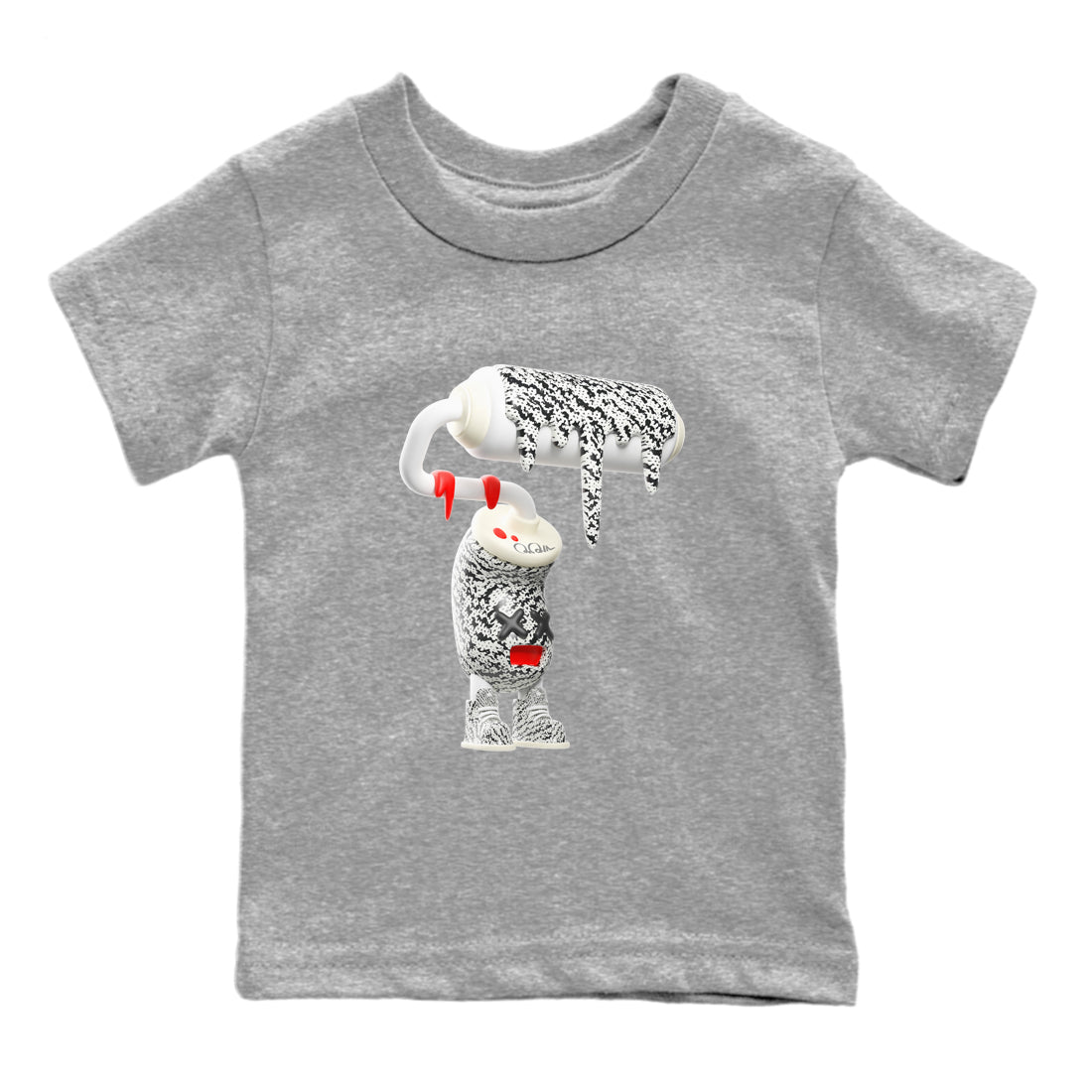 3D Paint Roller Kids Tops - Yeezy 350 Zebra