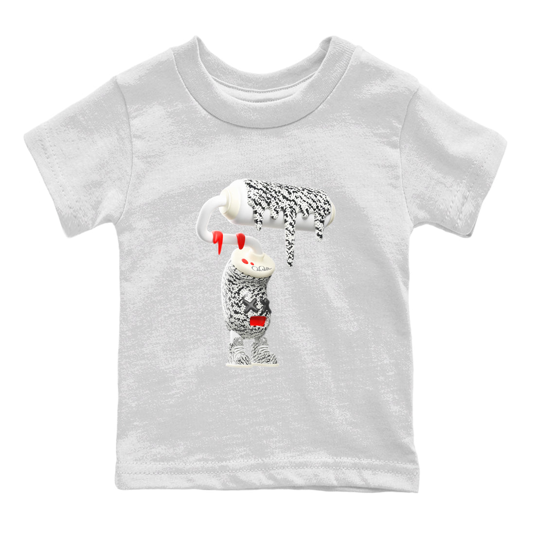 3D Paint Roller Kids Tops - Yeezy 350 Zebra