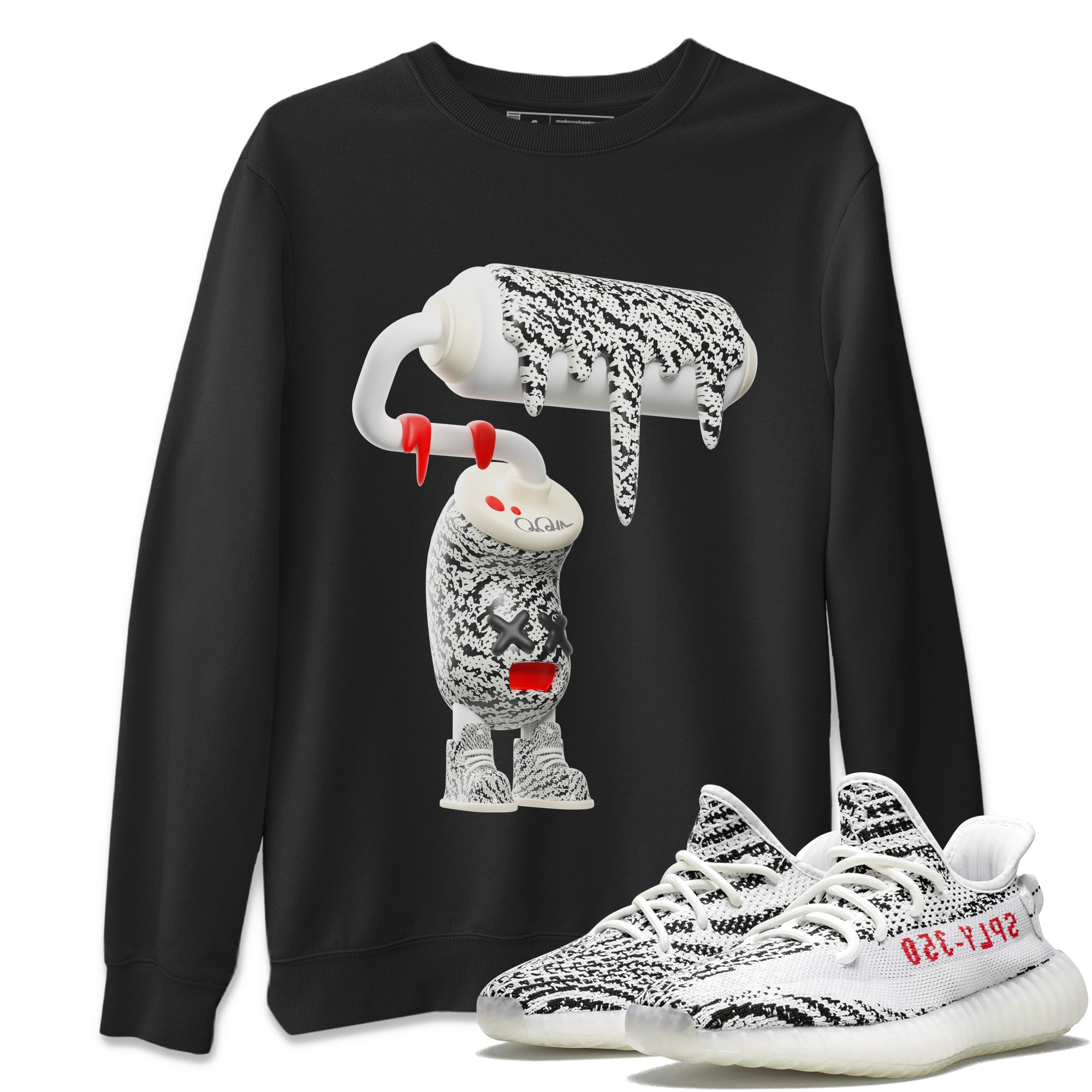 3D Paint Roller Unisex Tops - Yeezy 350 Zebra
