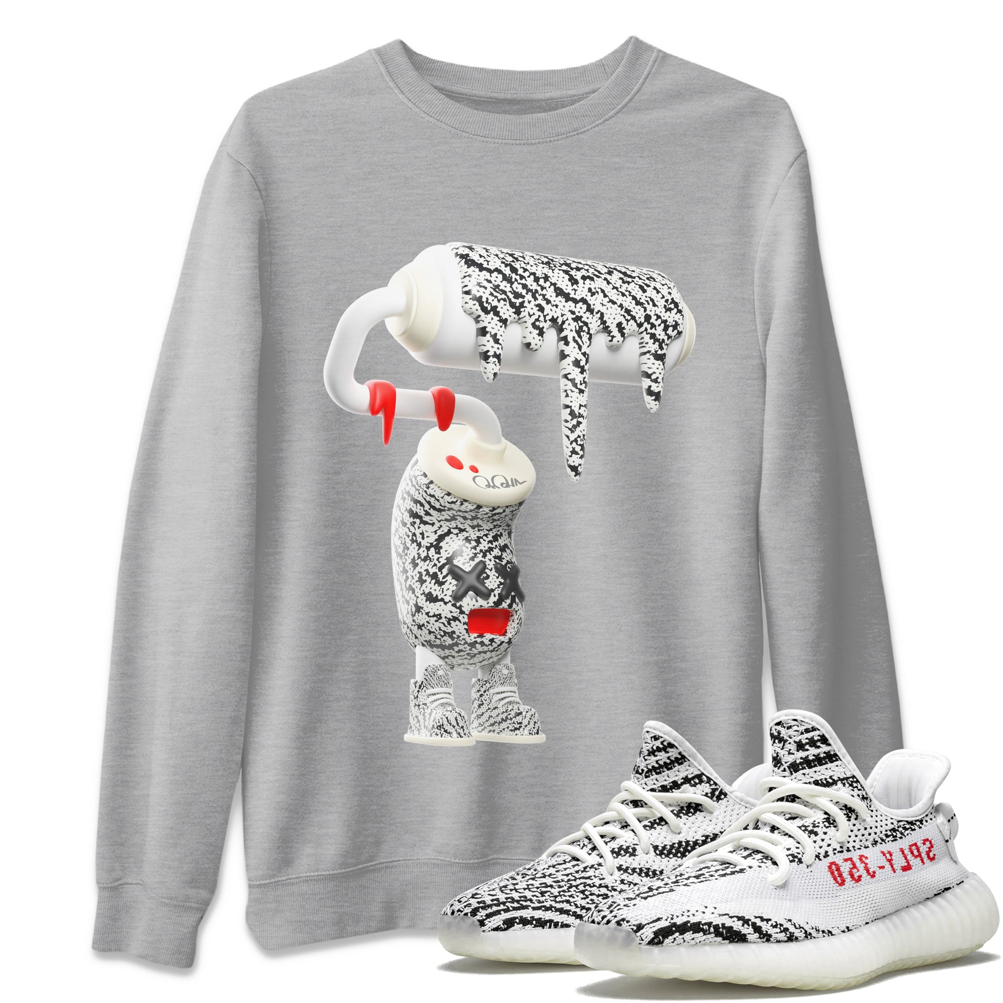 3D Paint Roller Unisex Tops - Yeezy 350 Zebra
