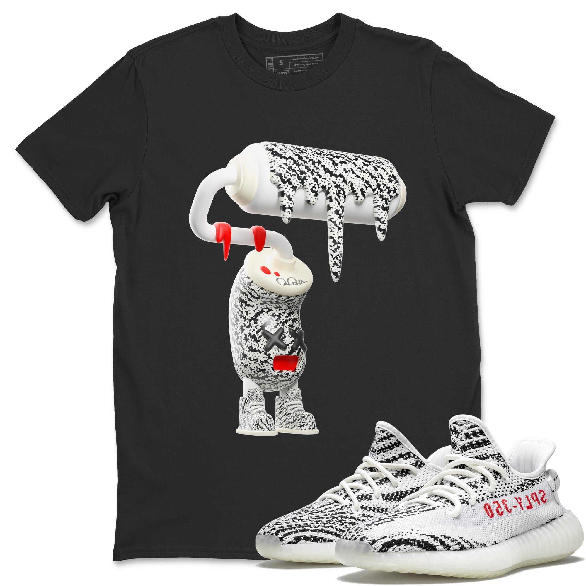 3D Paint Roller Unisex Tops - Yeezy 350 Zebra