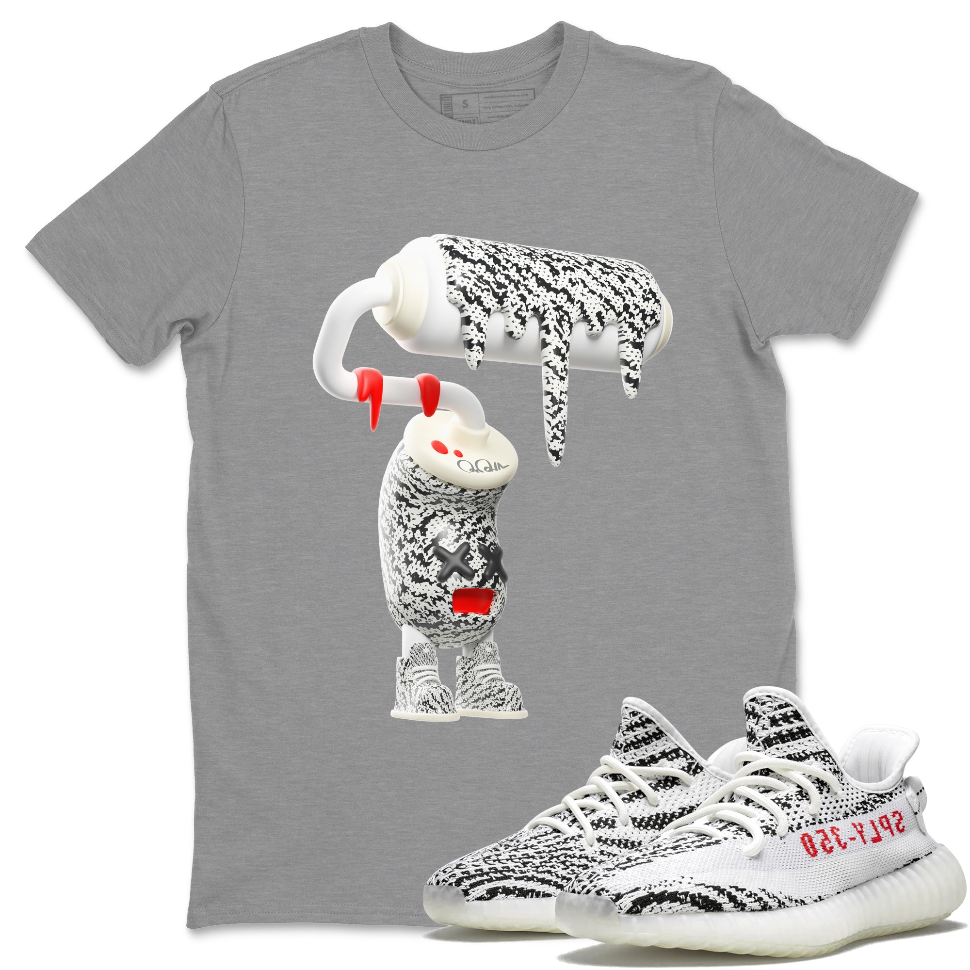 3D Paint Roller Unisex Tops - Yeezy 350 Zebra