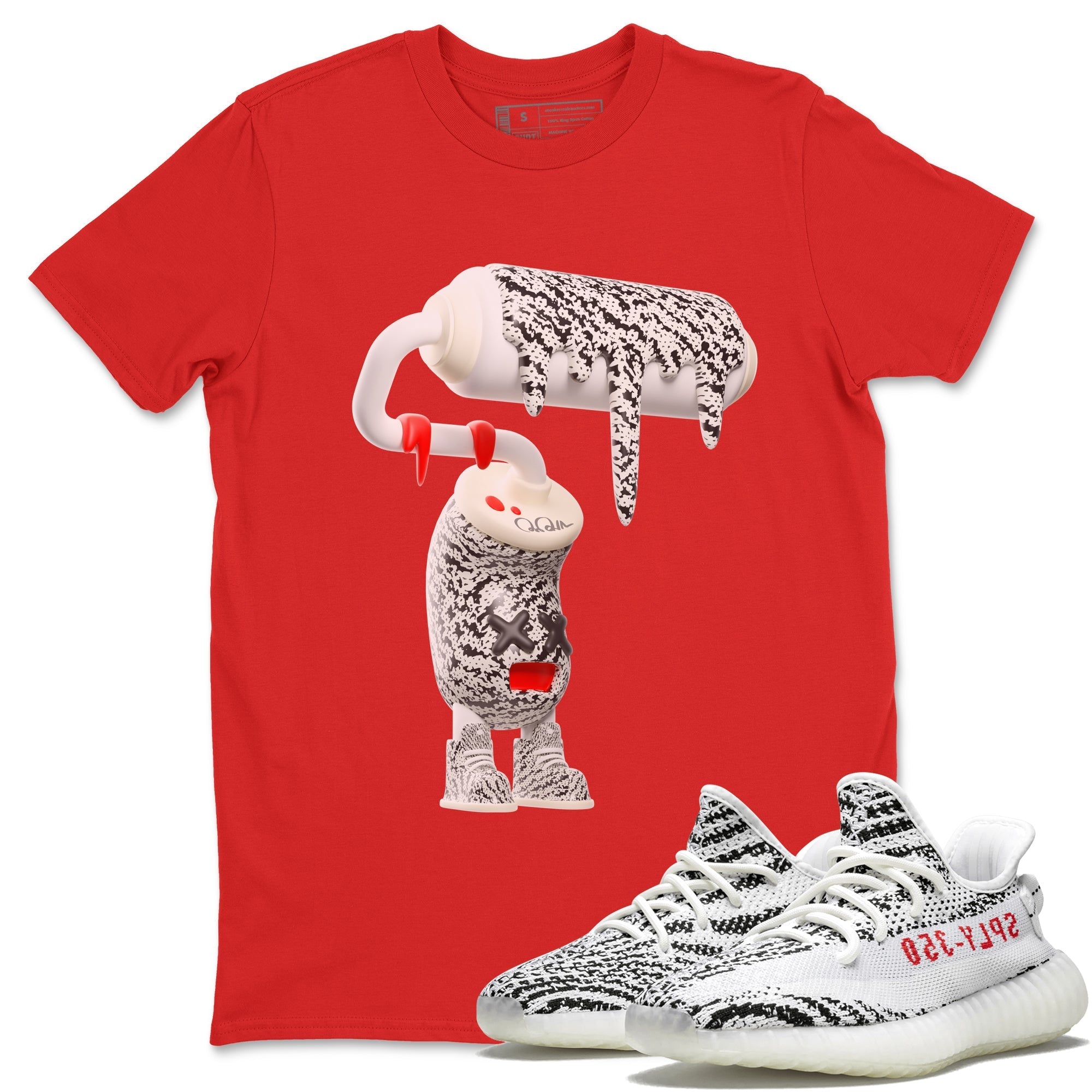 3D Paint Roller Unisex Tops - Yeezy 350 Zebra