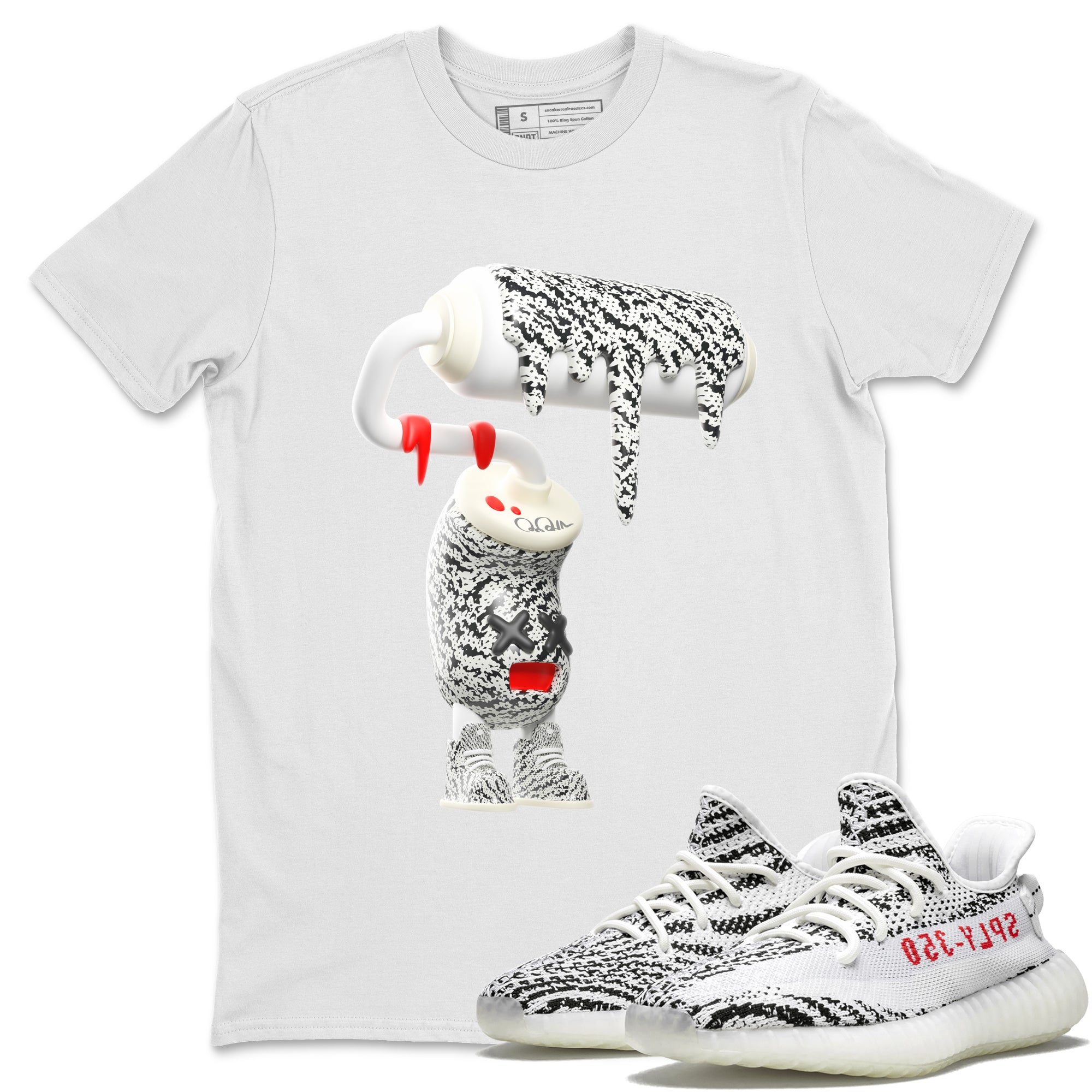 3D Paint Roller Unisex Tops - Yeezy 350 Zebra