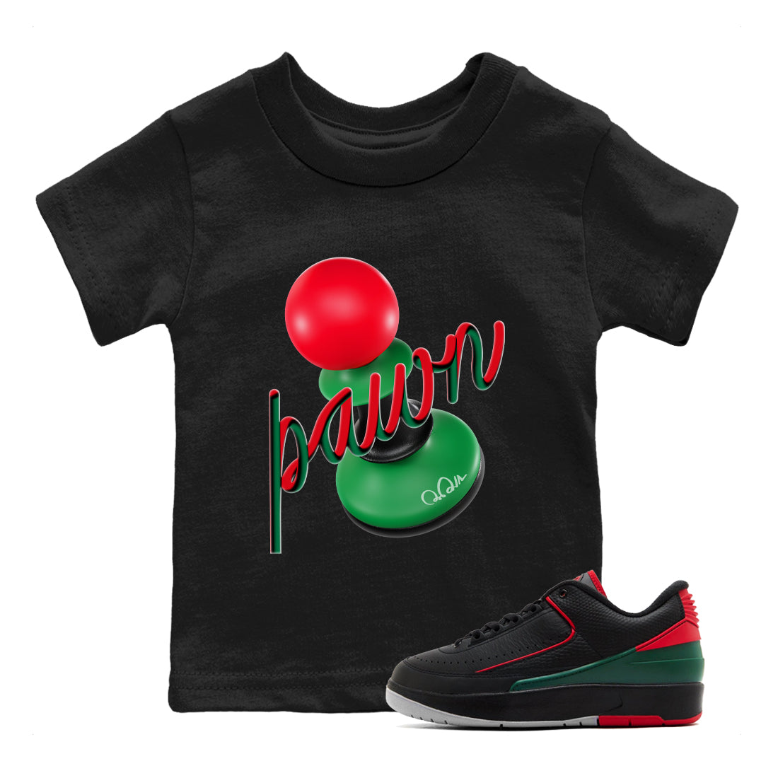 3D Pawn snkmatch Tee Kids - Air Jordan 2 Christmas