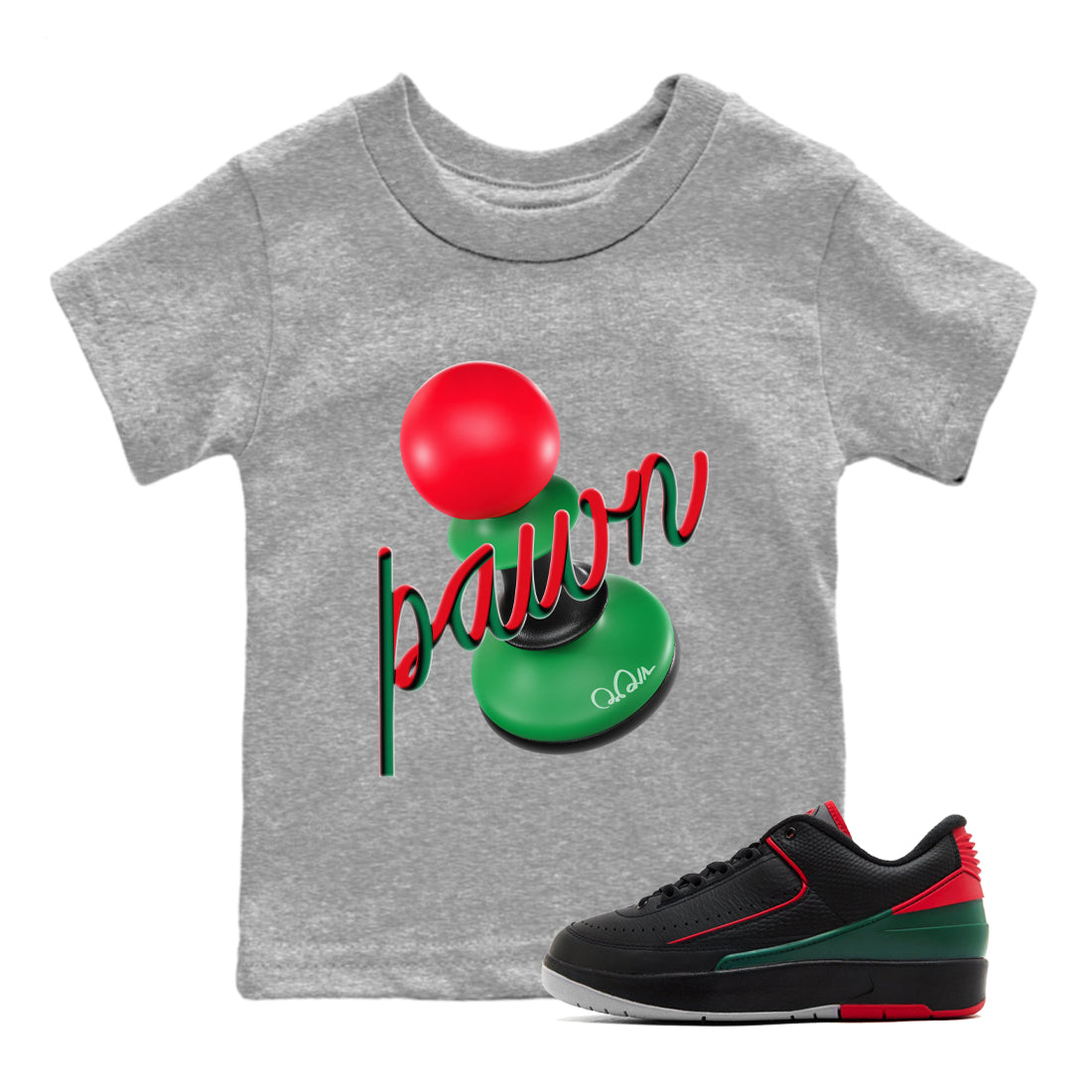 3D Pawn snkmatch Tee Kids - Air Jordan 2 Christmas