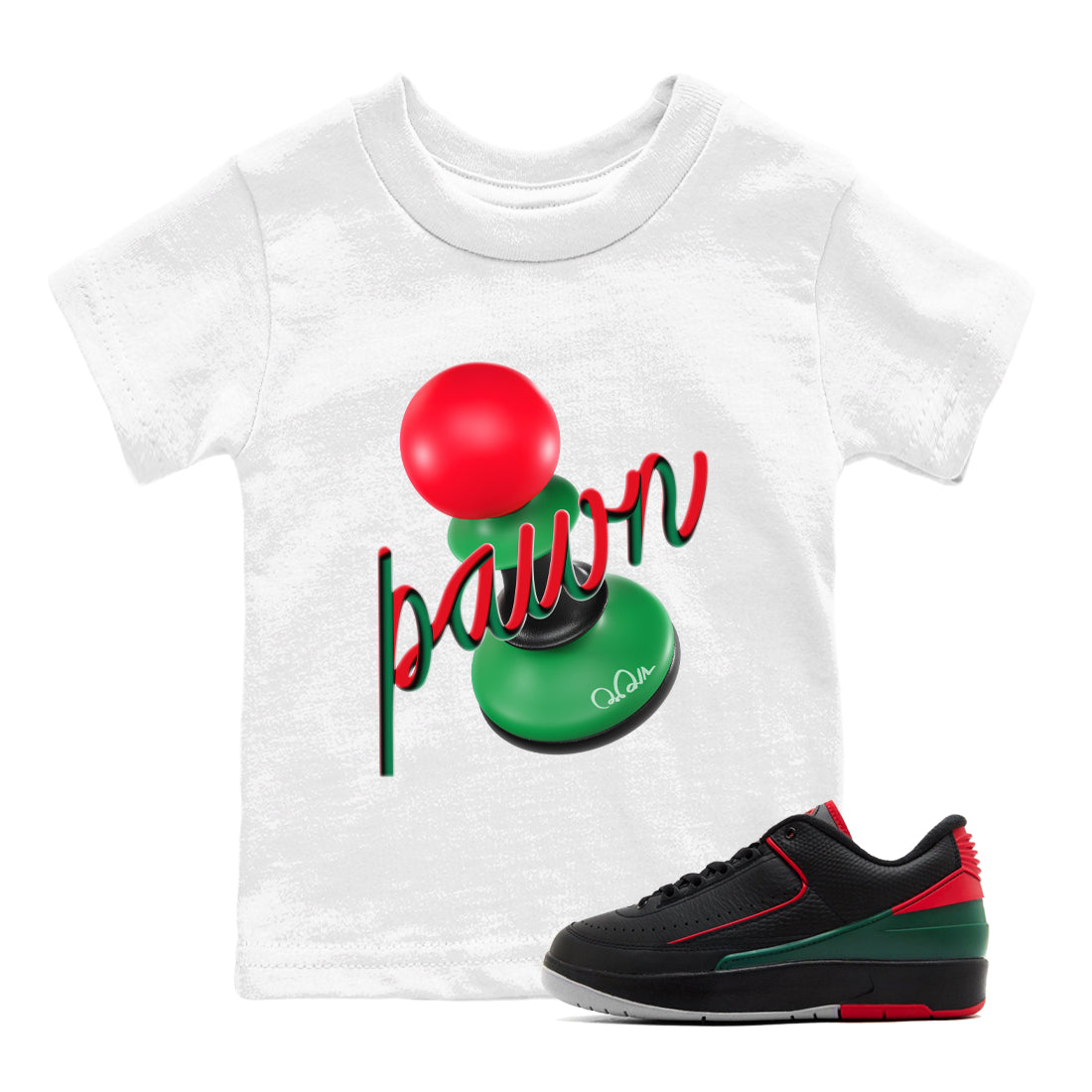 3D Pawn snkmatch Tee Kids - Air Jordan 2 Christmas