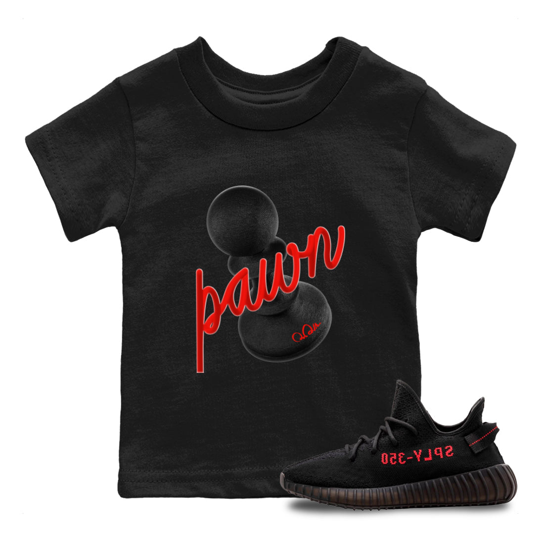 3D Pawn snkmatch Tee Kids - Yeezy 350 Bred
