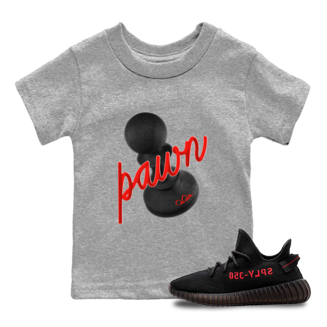 3D Pawn snkmatch Tee Kids - Yeezy 350 Bred