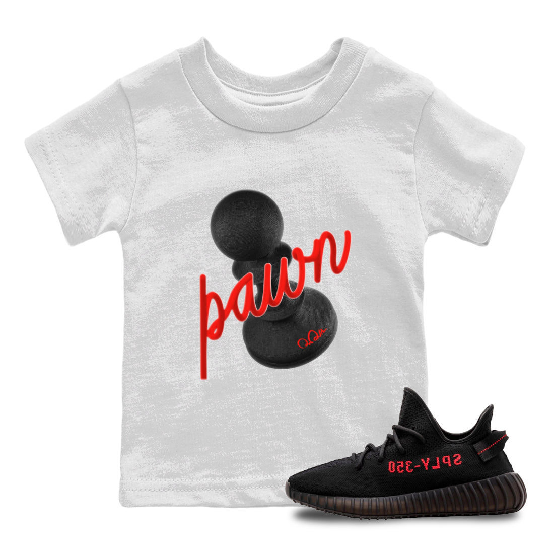 3D Pawn snkmatch Tee Kids - Yeezy 350 Bred