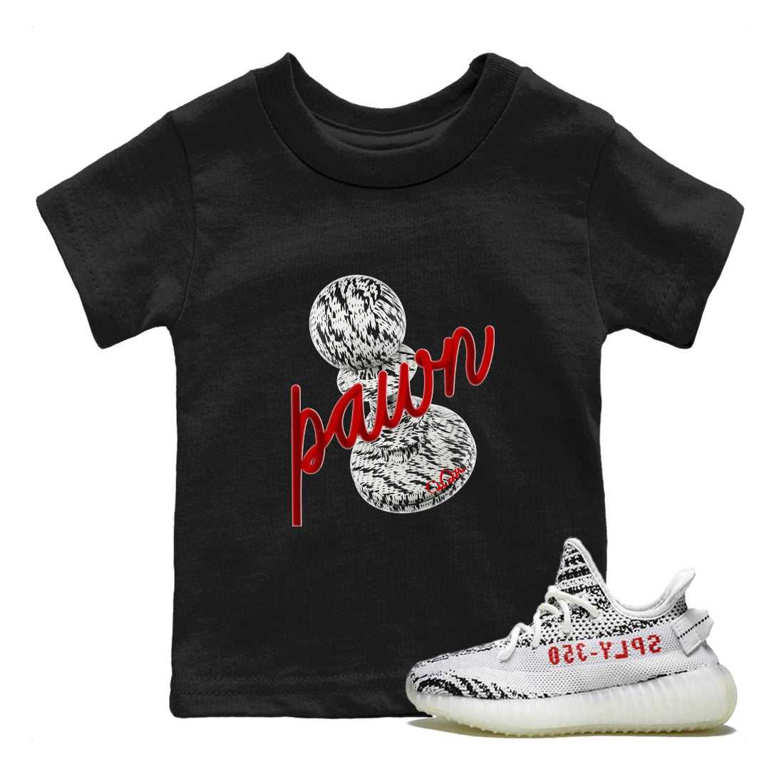 3D Pawn Kids Tops - Yeezy 350 Zebra