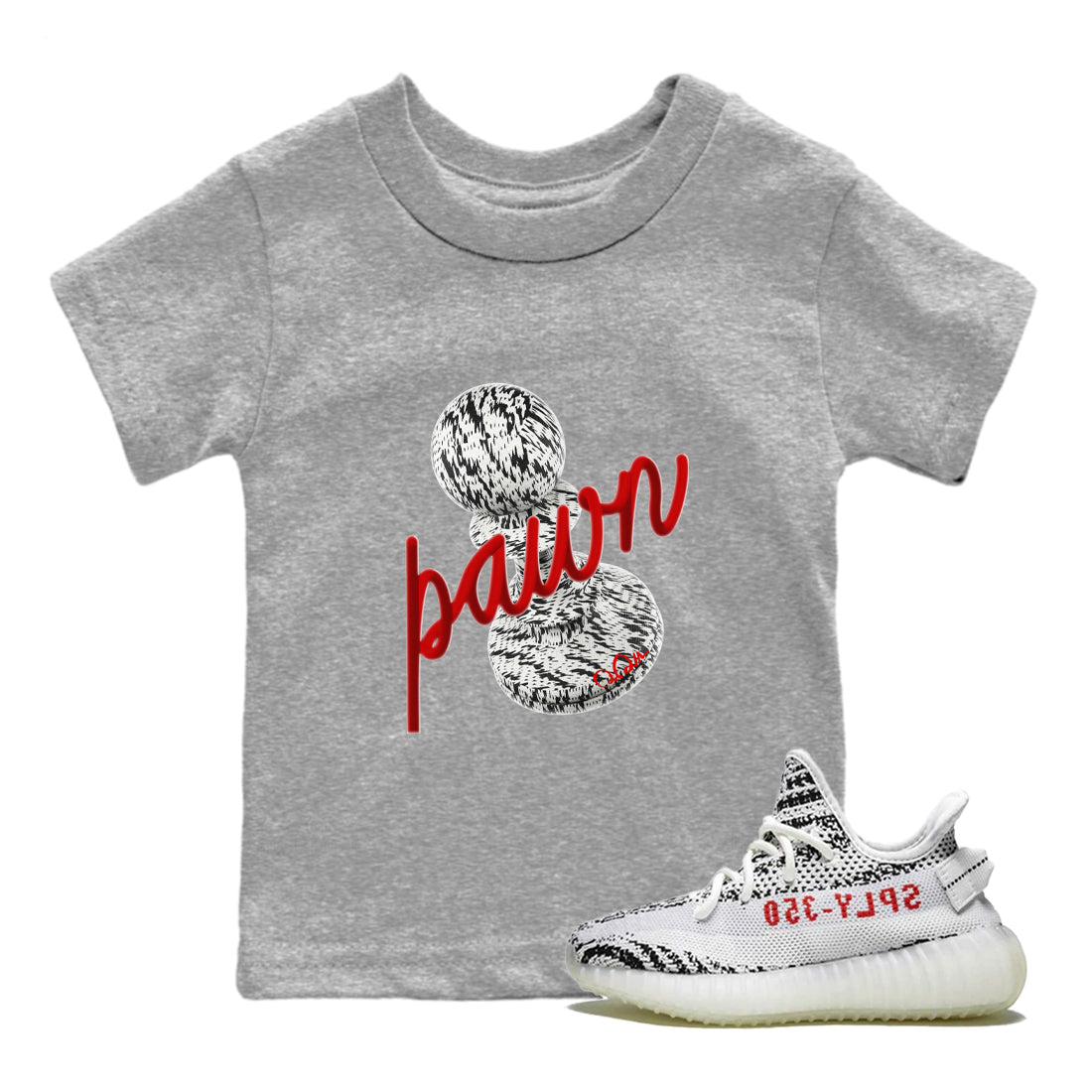 3D Pawn Kids Tops - Yeezy 350 Zebra