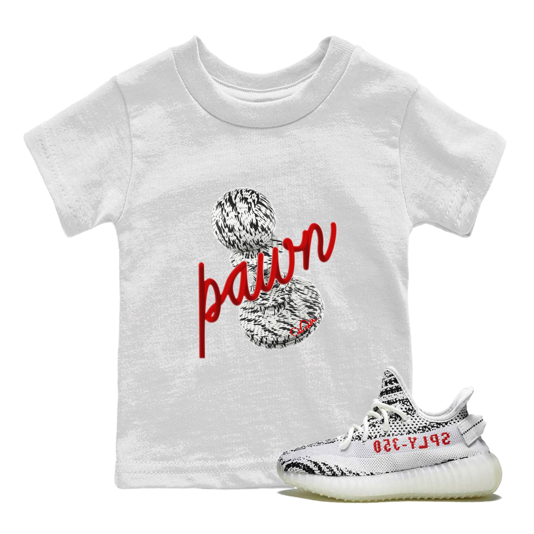 3D Pawn Kids Tops - Yeezy 350 Zebra