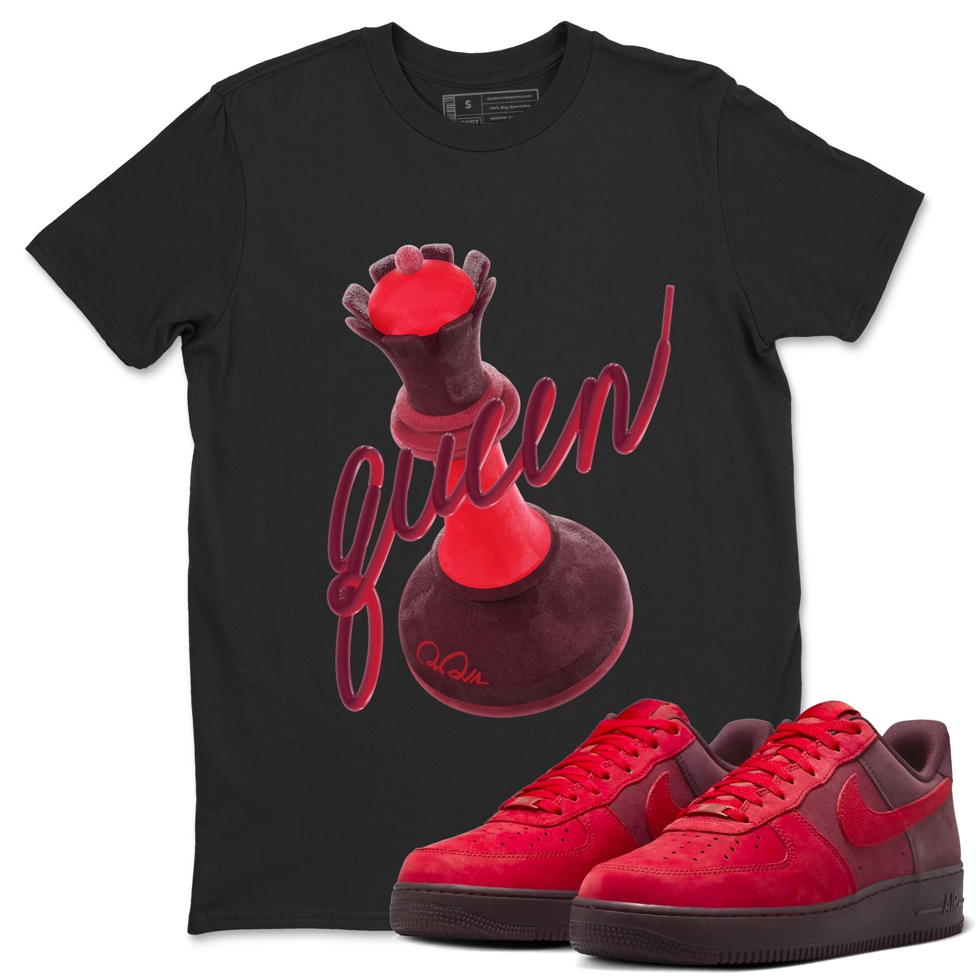 3D Queen snkmatch Tees - Air Force 1 Layers Of Love