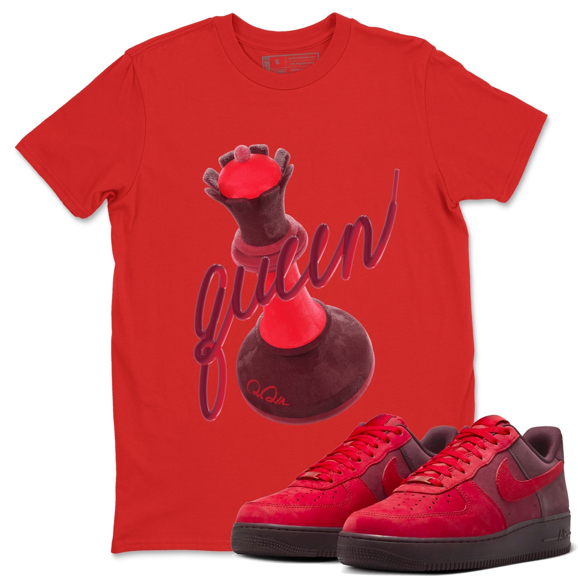 3D Queen snkmatch Tees - Air Force 1 Layers Of Love