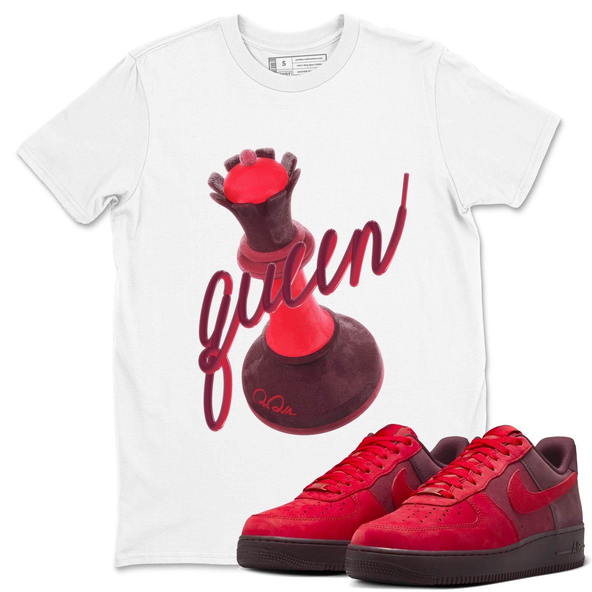 3D Queen snkmatch Tees - Air Force 1 Layers Of Love