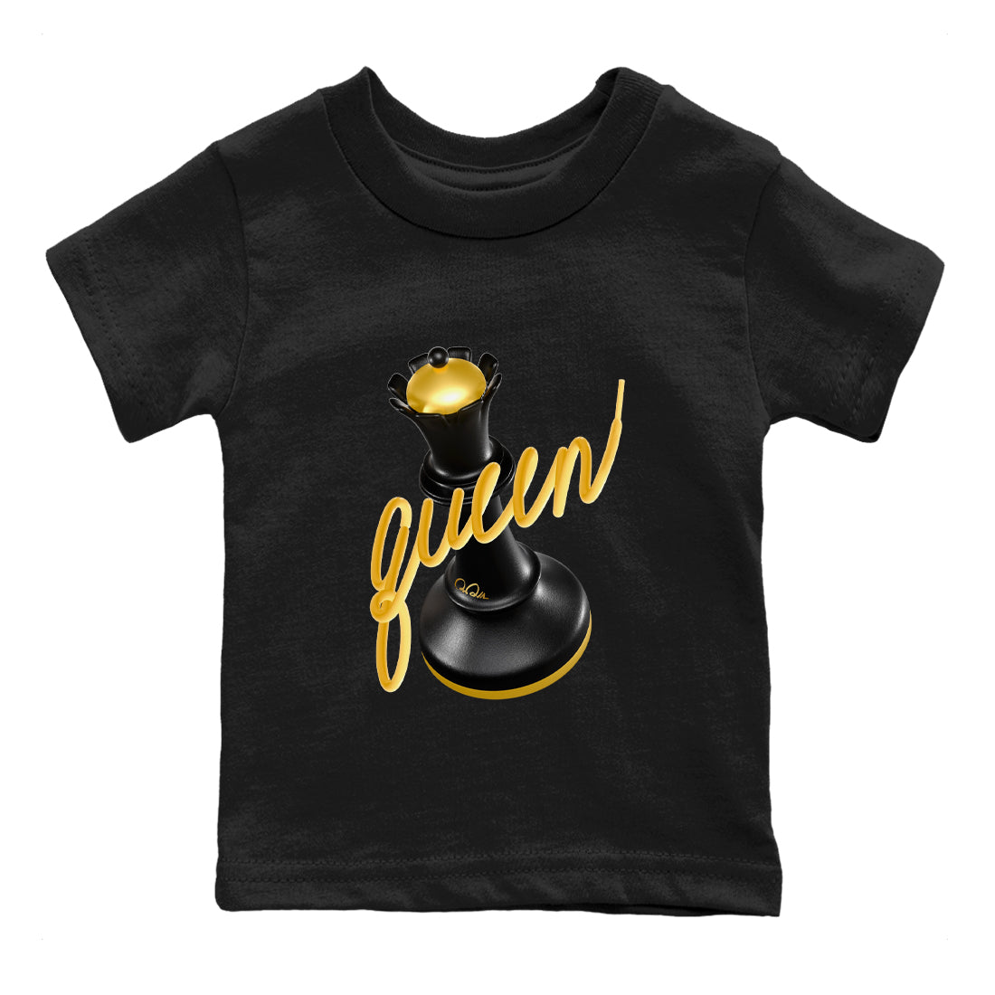 3D Queen snkmatch Tees Kids - Air Jordan 1 Black Metallic Gold