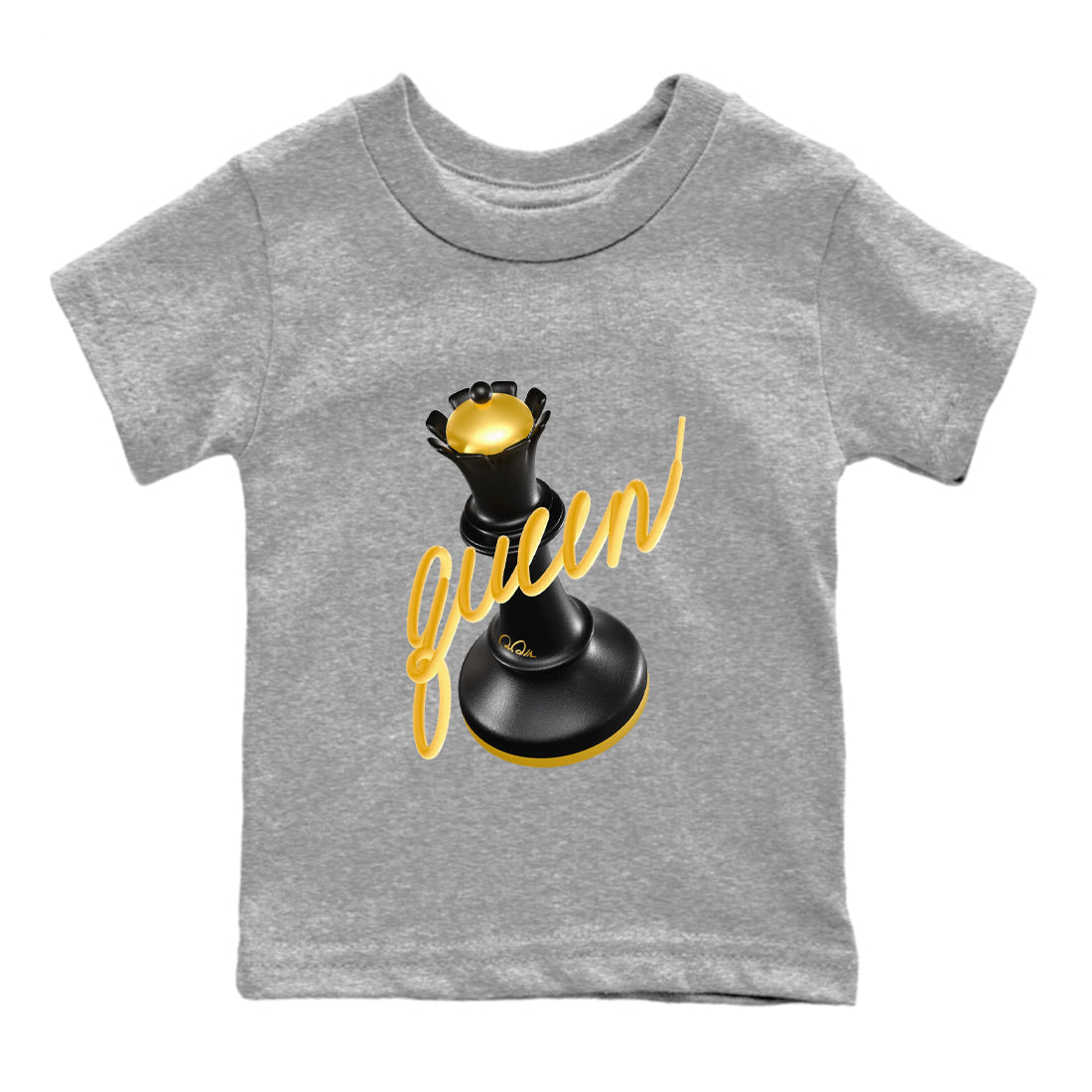 3D Queen snkmatch Tees Kids - Air Jordan 1 Black Metallic Gold