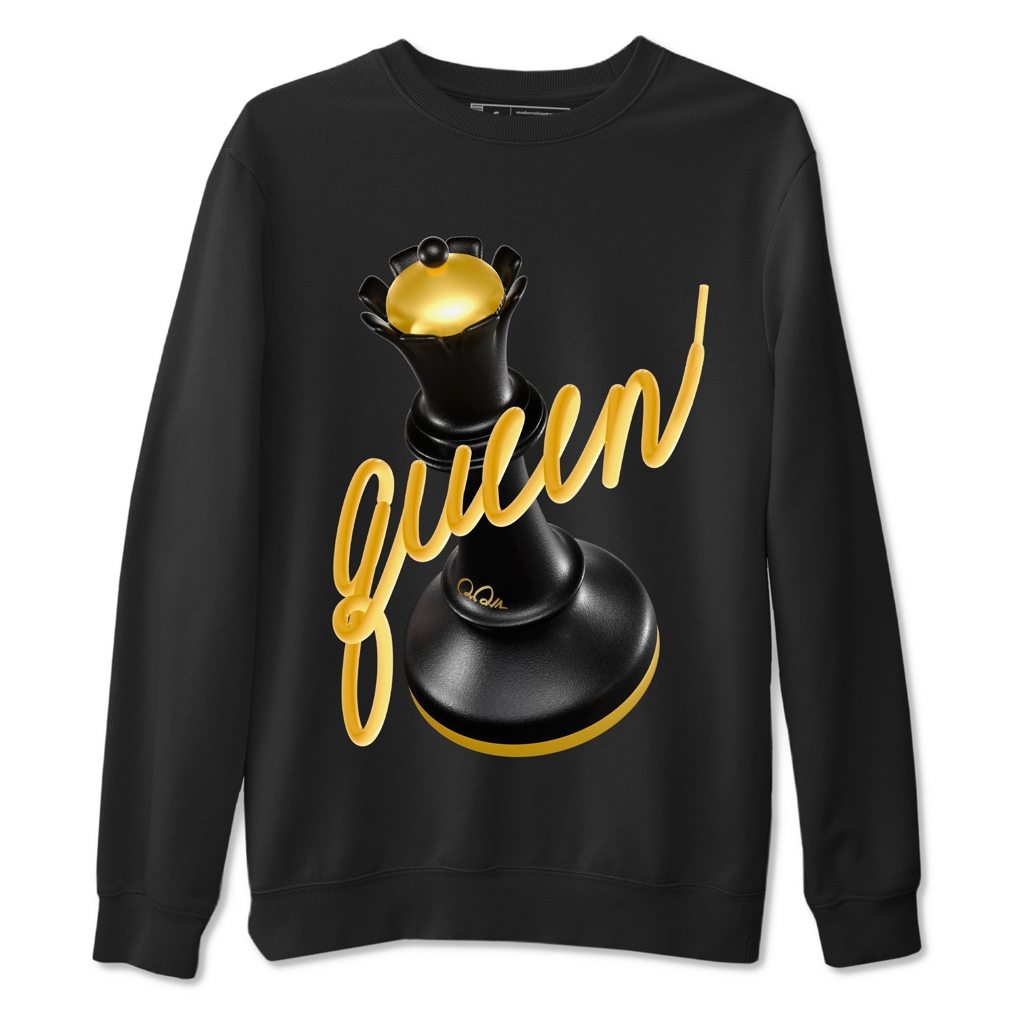 3D Queen snkmatch Tees - Air Jordan 1 Black Metallic Gold