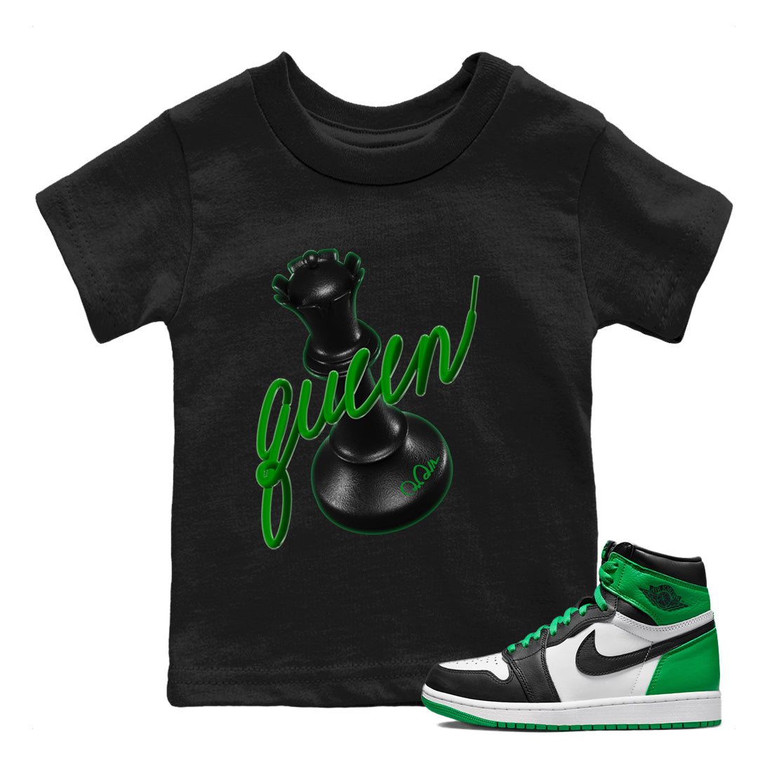 3D Queen Kids Tops - Air Jordan 1 Celtics
