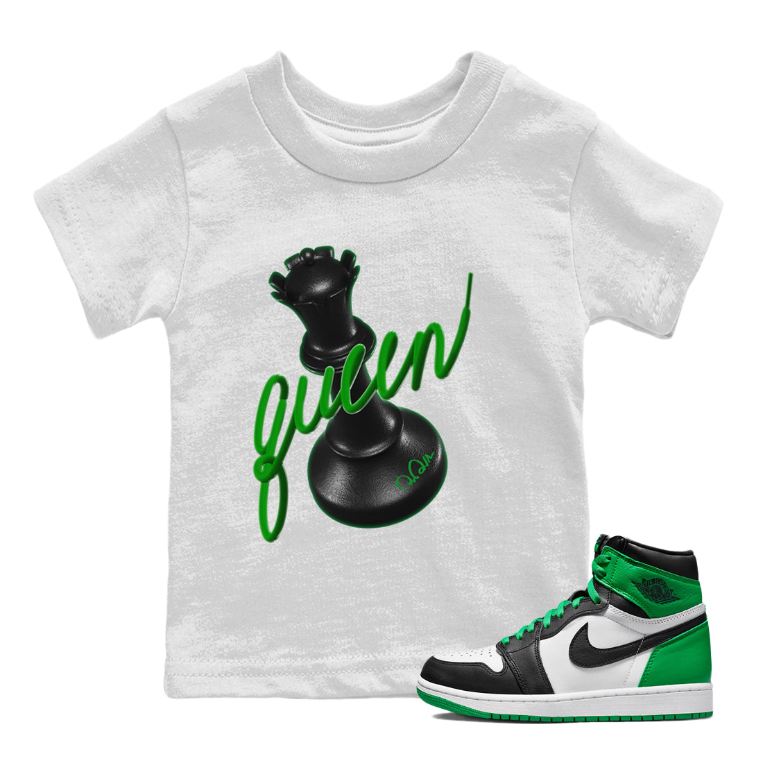 3D Queen Kids Tops - Air Jordan 1 Celtics