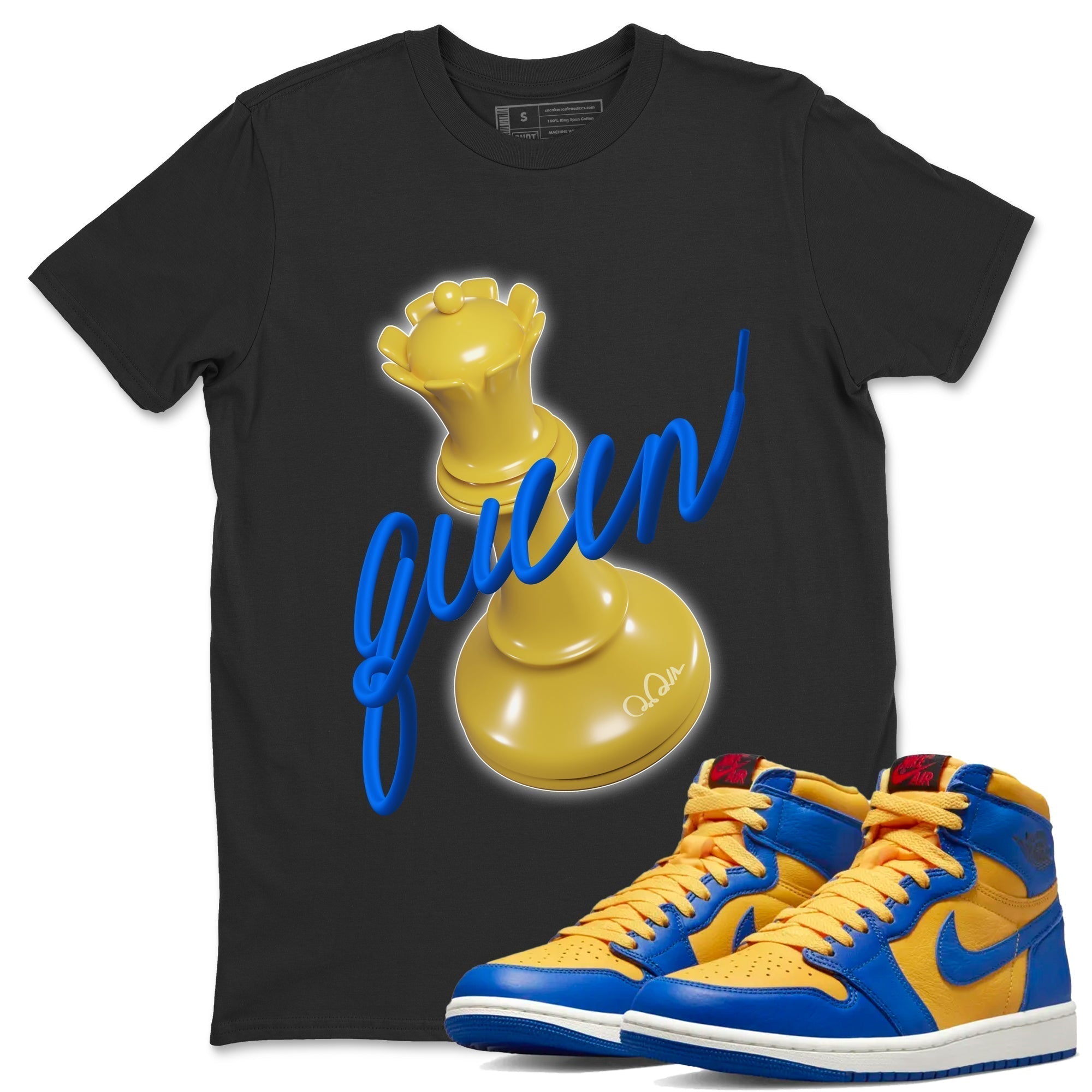 3D Queen Unisex Tops - Air Jordan 1 Game Royal Varsity Maize