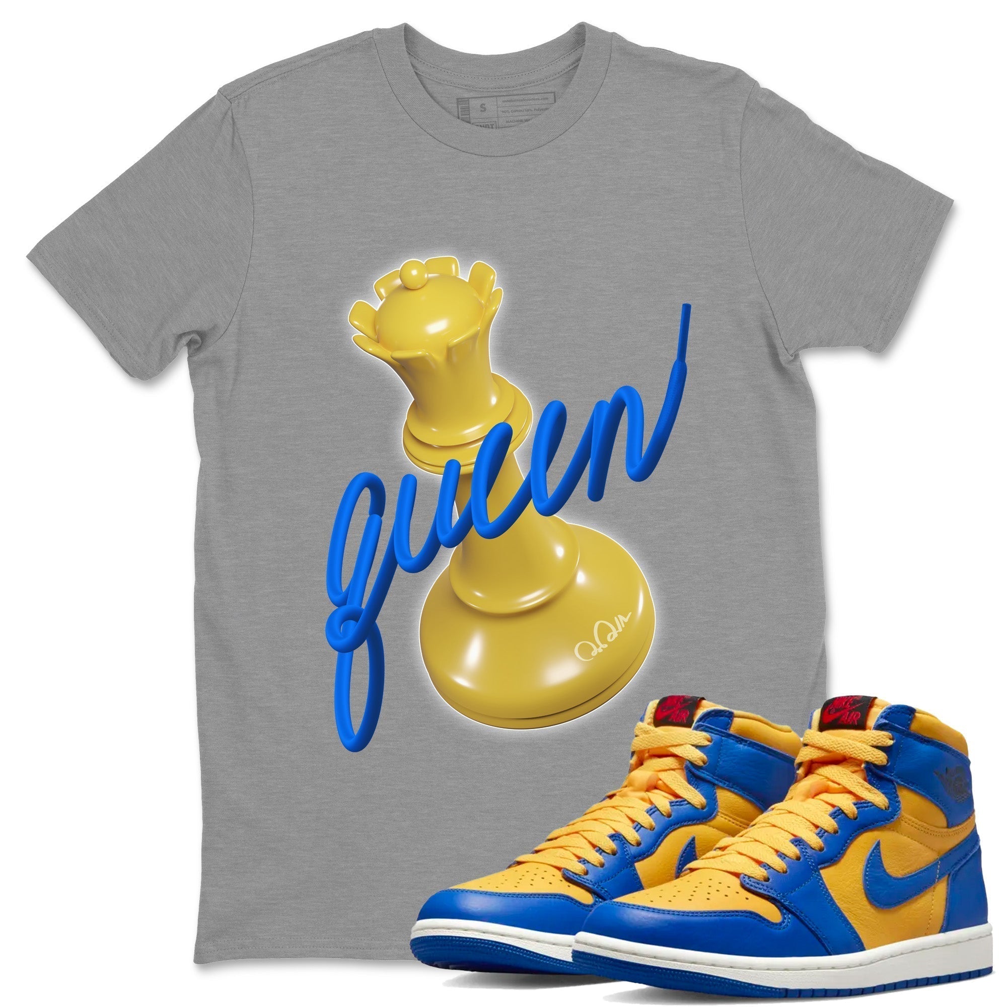 3D Queen Unisex Tops - Air Jordan 1 Game Royal Varsity Maize