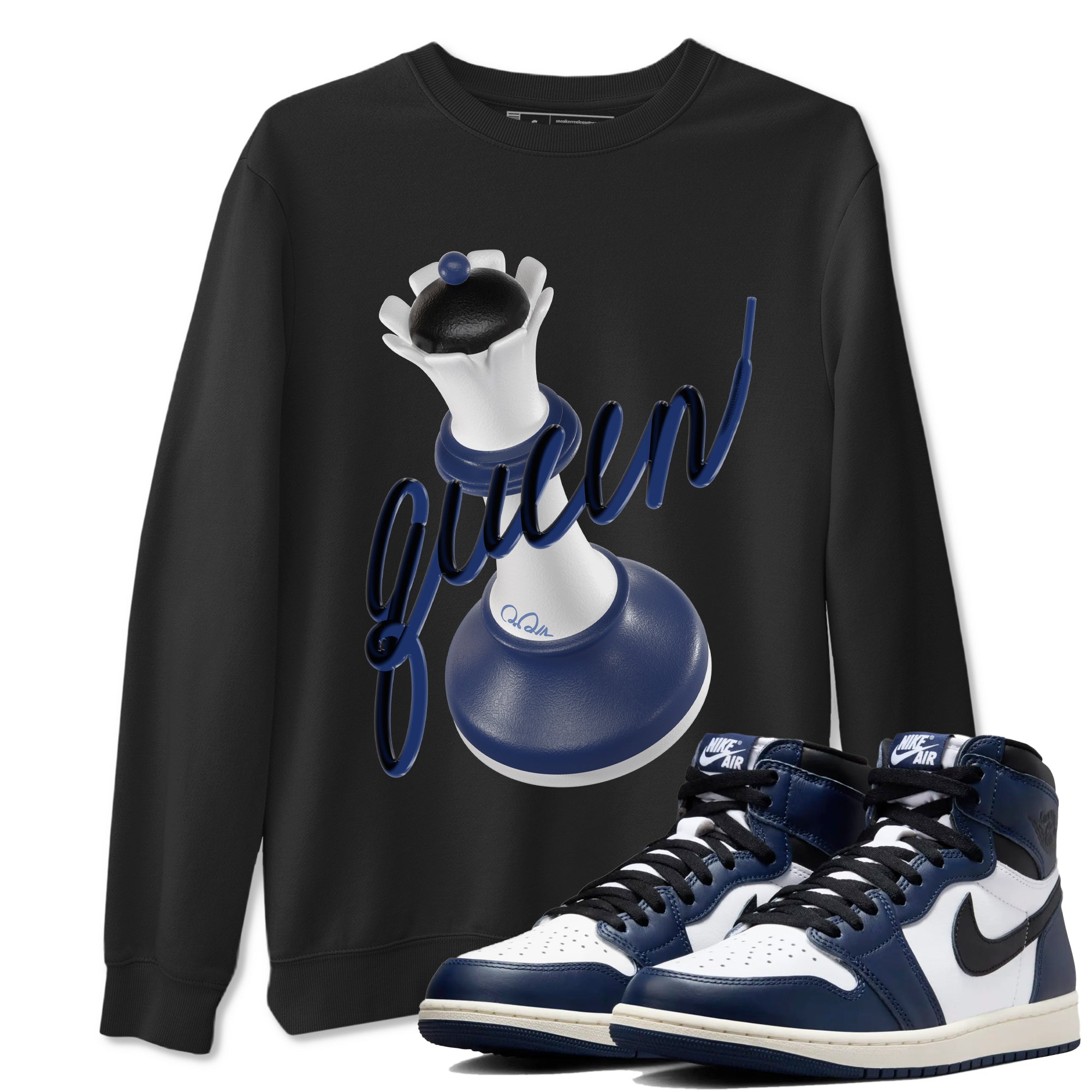 3D Queen snkmatch Tees - Air Jordan 1 Midnight Navy