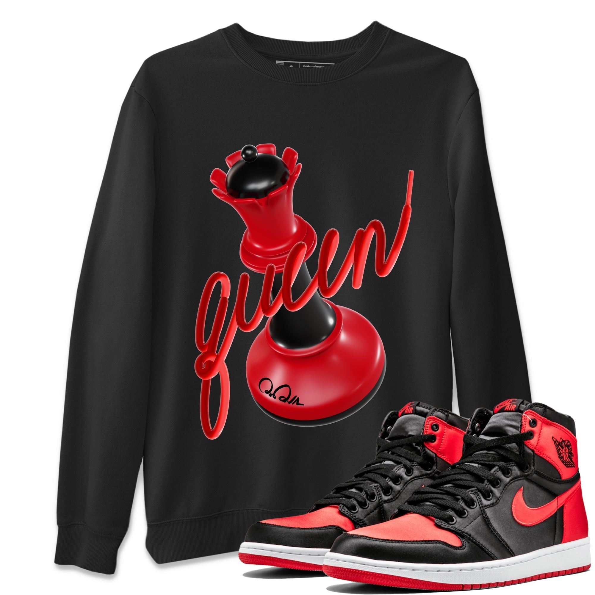 3D Queen Unisex Tops - Air Jordan 1 Satin Bred