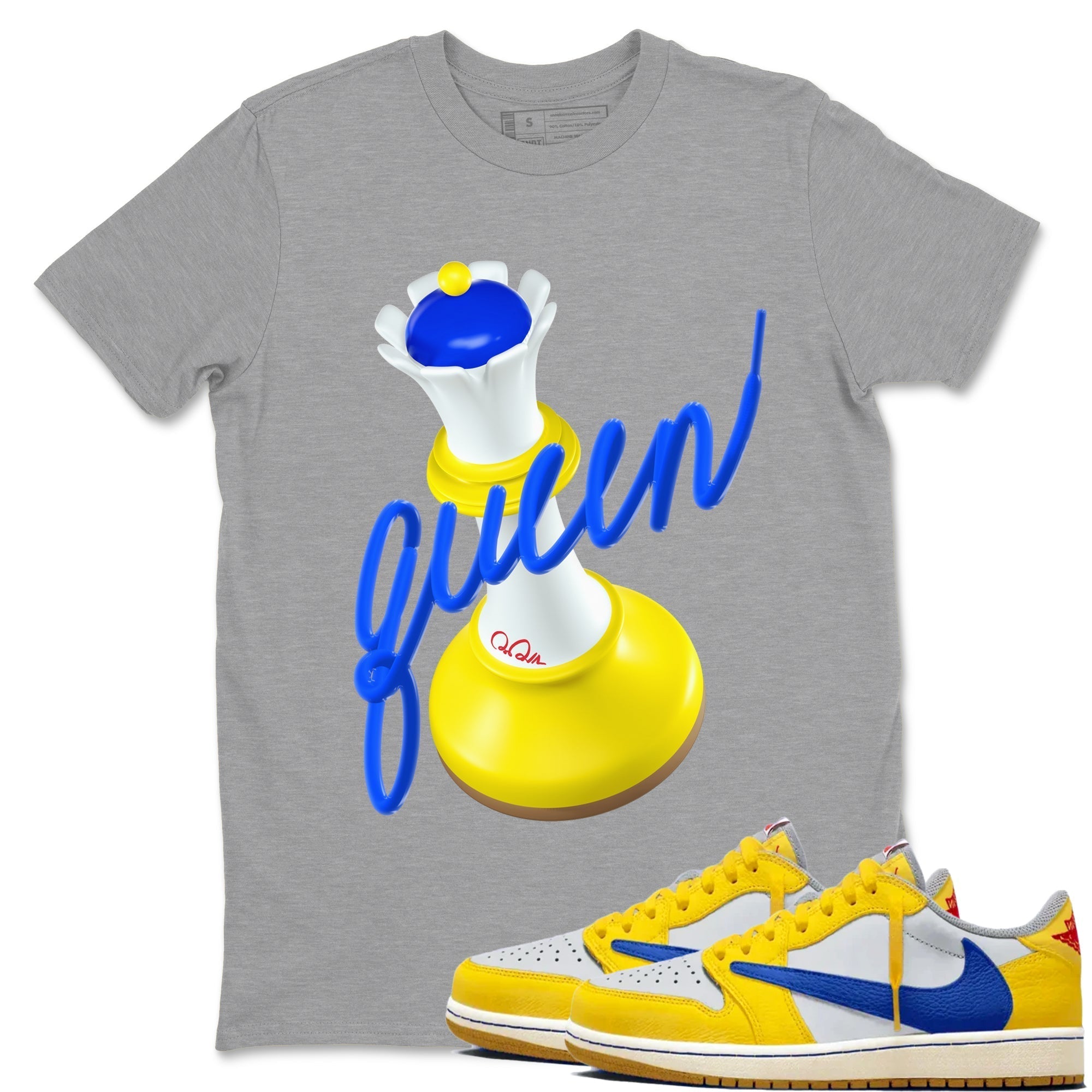 3D Queen snkmatch Tees - Air Jordan 1 Travis Scott Canary